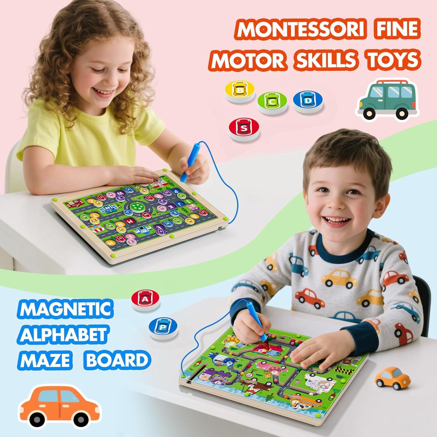 Rompecabezas Magnético 2 en 1 Tymokcall Laberinto Alfabeto