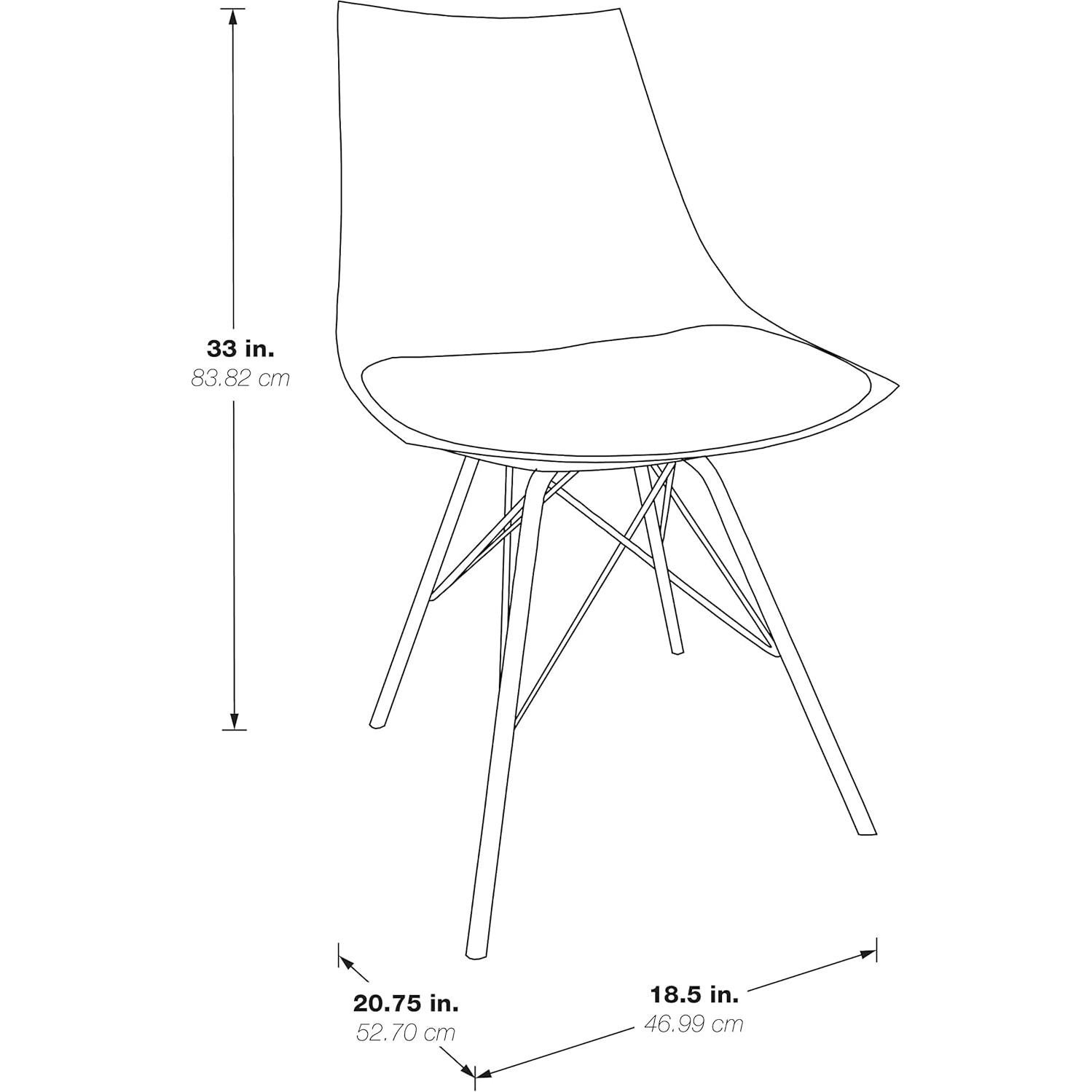 Silla de Comedor Oakley Moderna de Mitad de Siglo - Negro