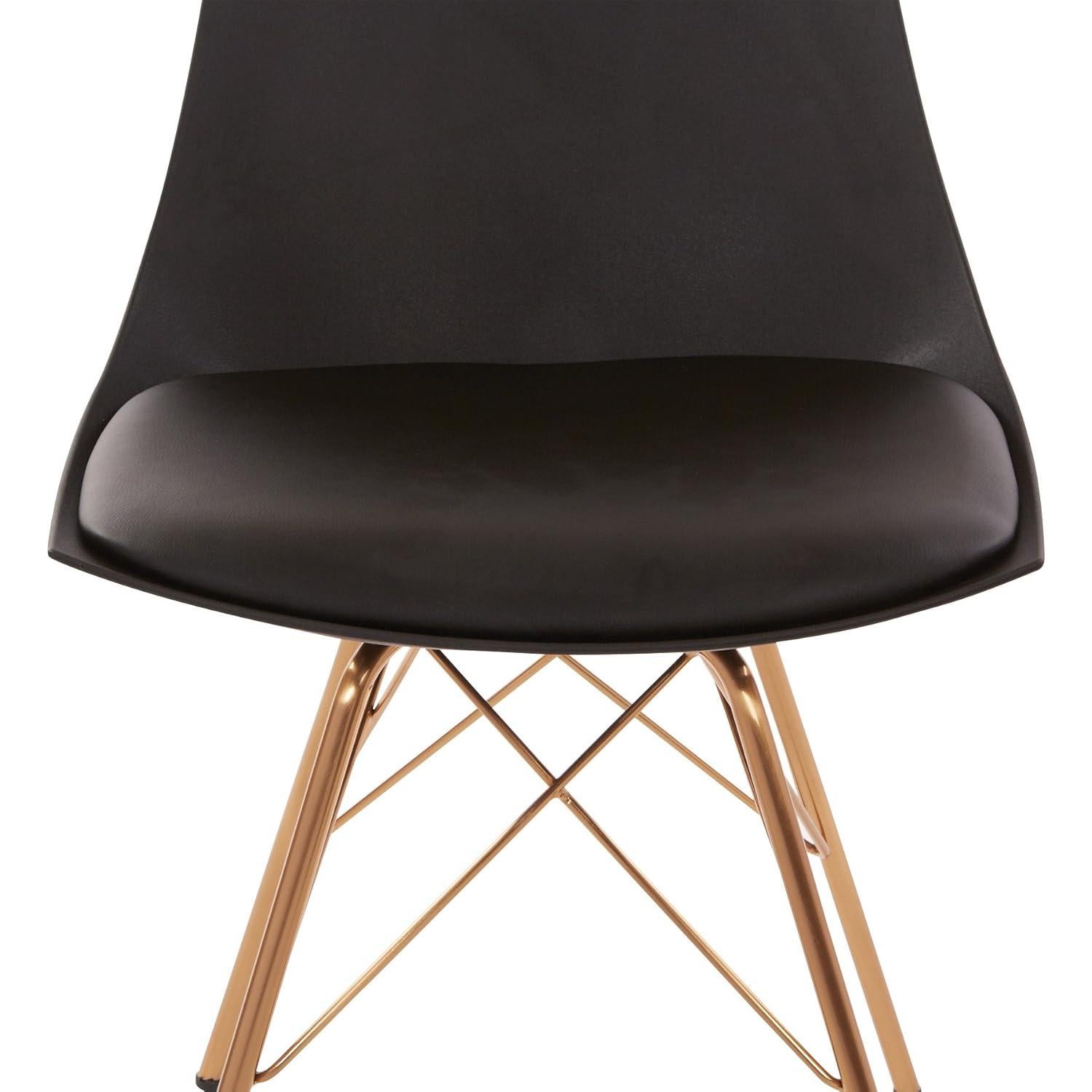 Silla de Comedor Oakley Moderna de Mitad de Siglo - Negro