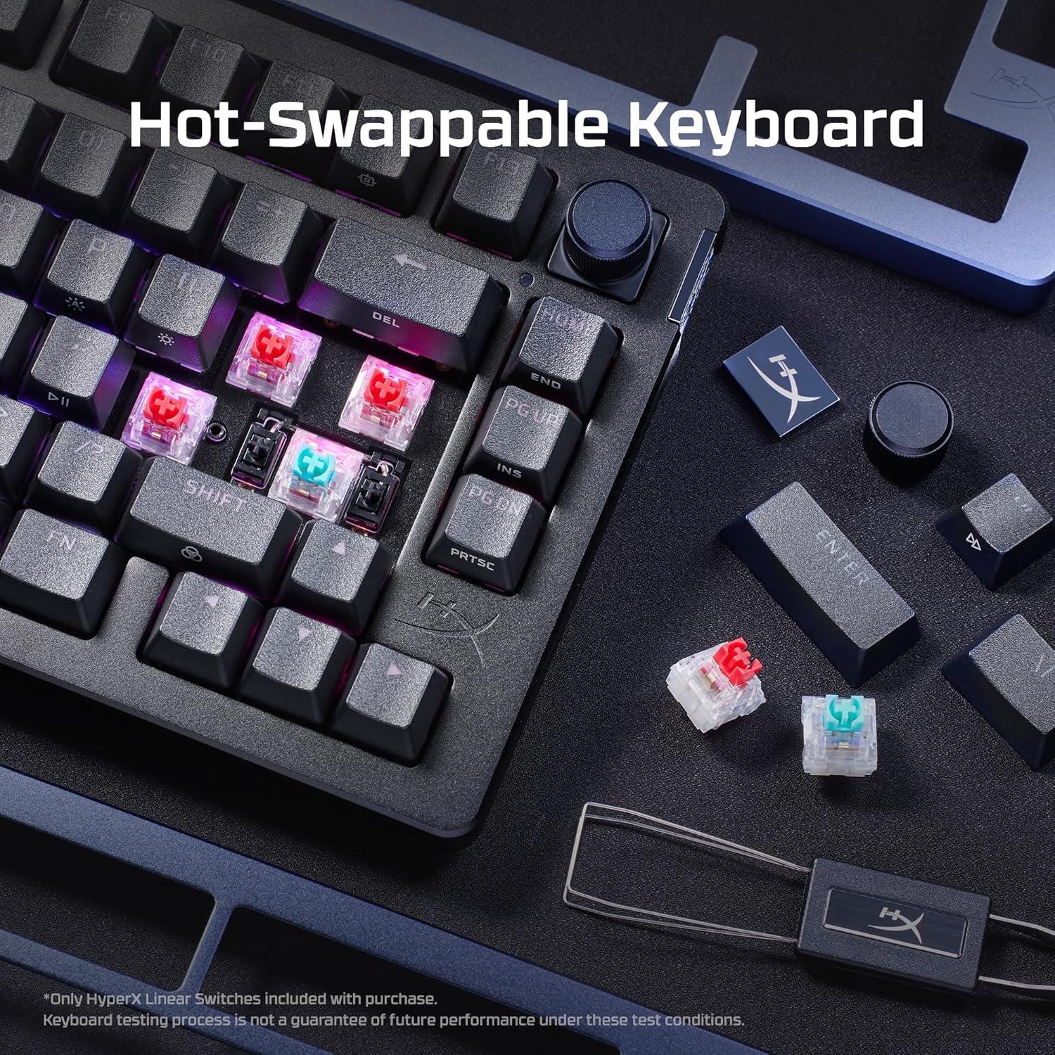 Teclado mecánico HyperX Alloy Rise 75% RGB con interruptores lineales