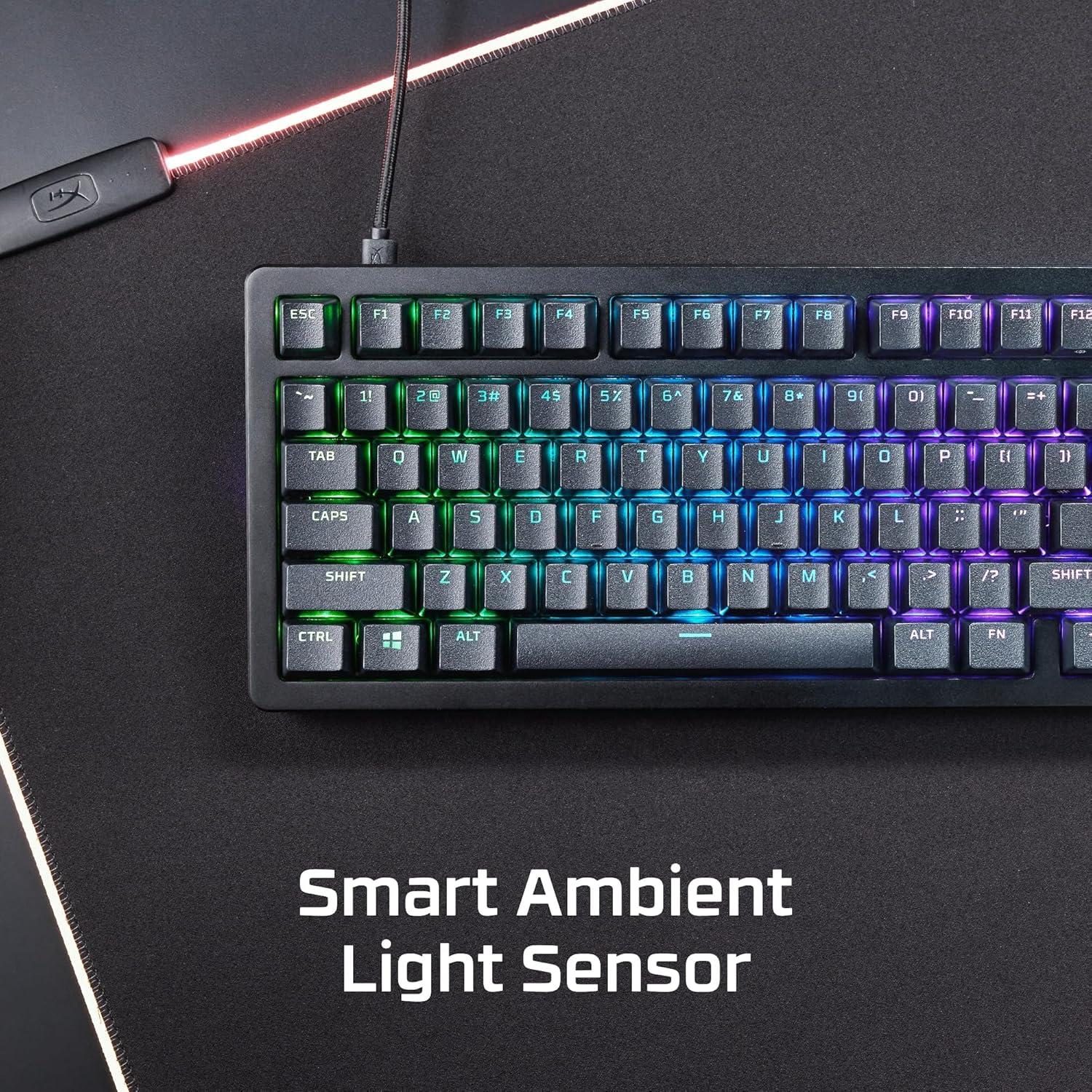 Teclado mecánico HyperX Alloy Rise 75% RGB con interruptores lineales