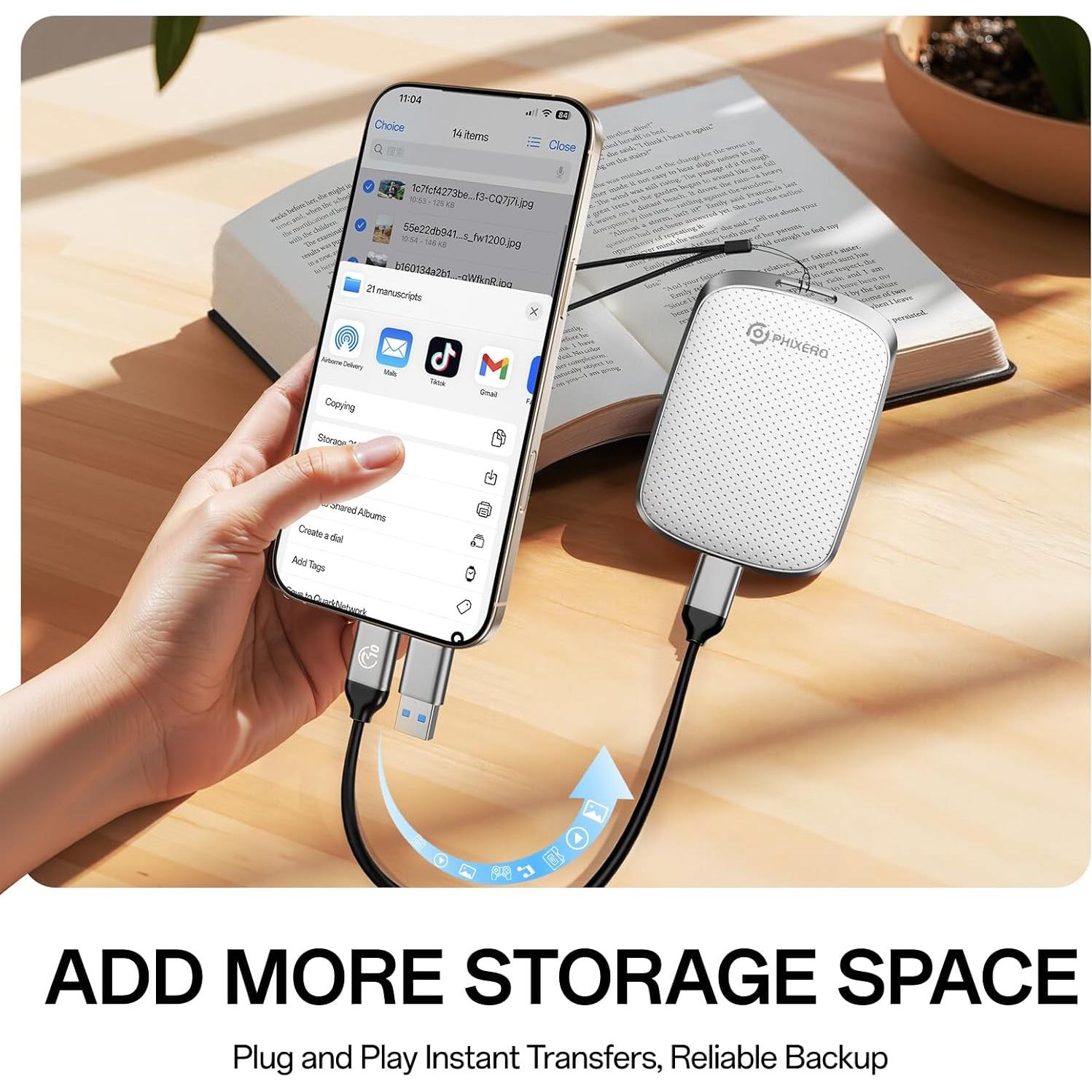 SSD Externo PHIXERO P5PLUS 128GB USB 3.2 Blanco