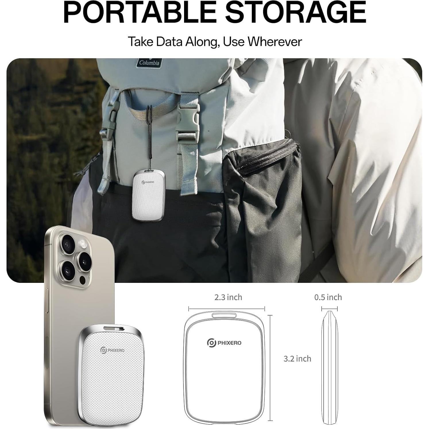 SSD Externo PHIXERO P5PLUS 128GB USB 3.2 Blanco