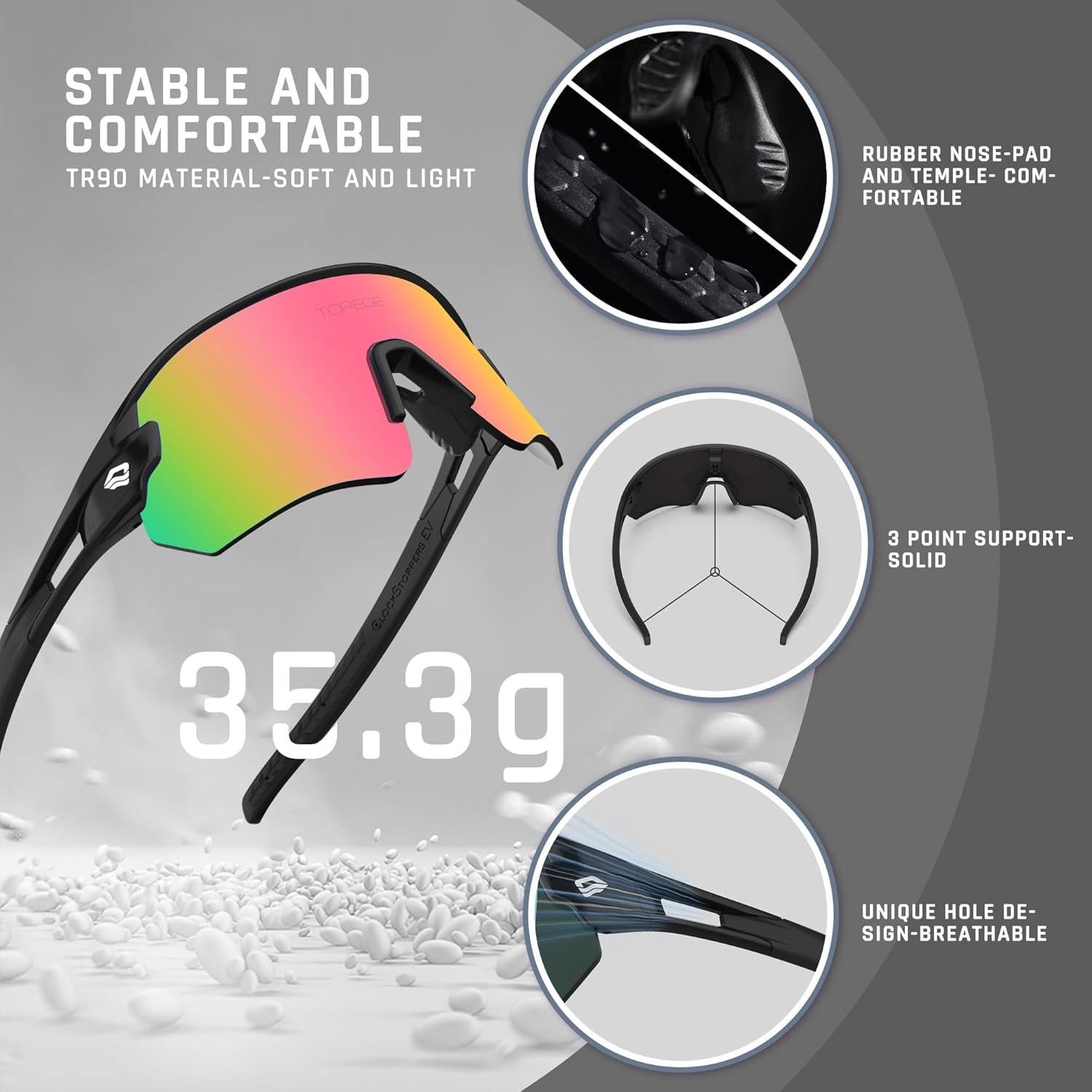 Gafas de sol deportivas Z87 UV protección alta definición