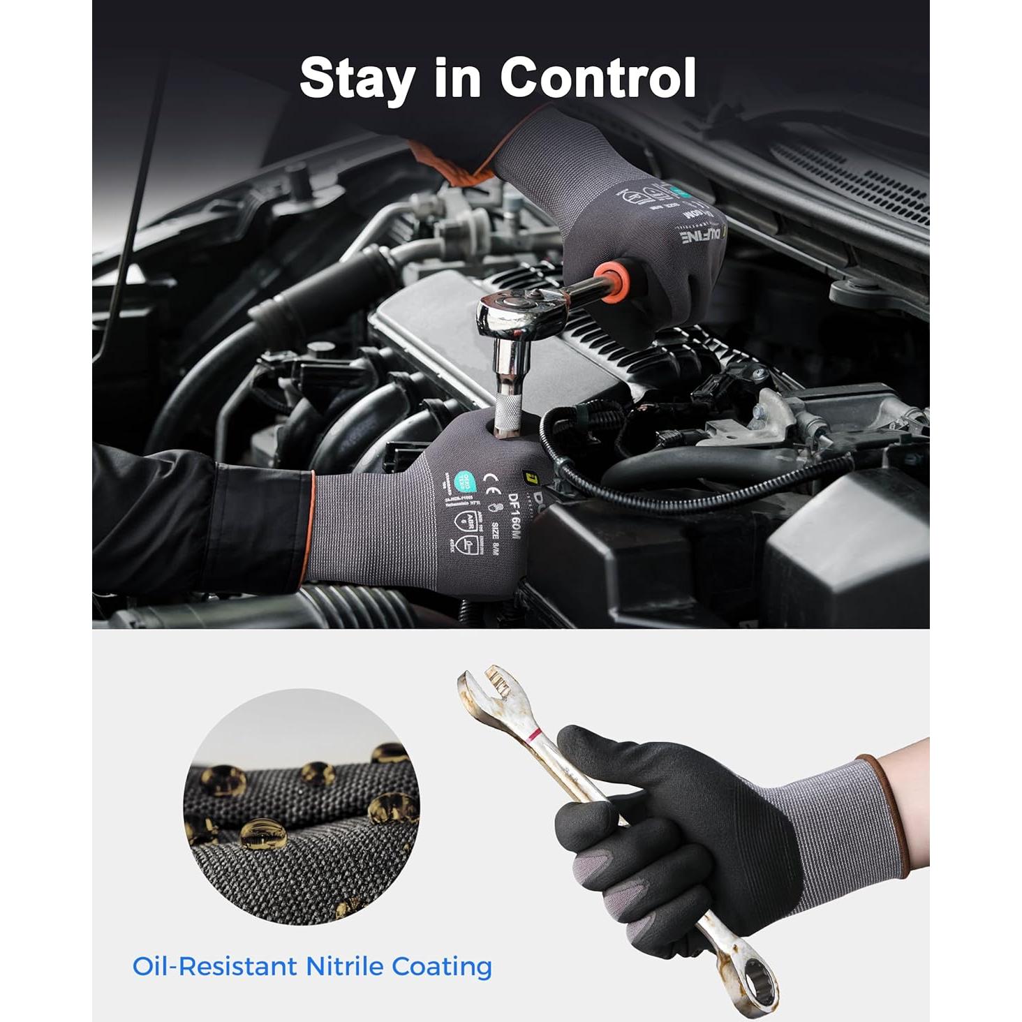 Guantes de Trabajo DULFINE Nitrilo Microespuma Azul 12 Pares