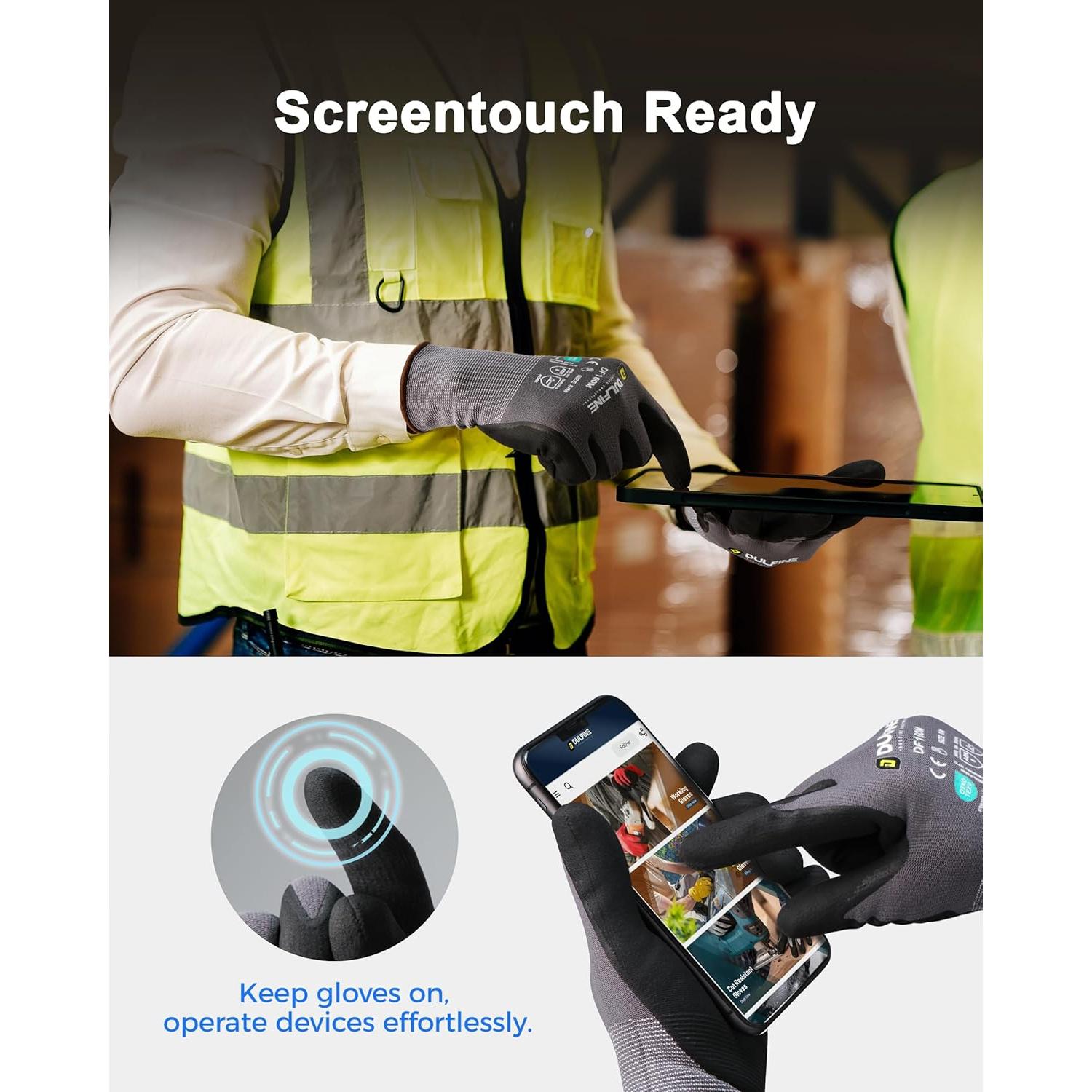 Guantes de Trabajo DULFINE Nitrilo Microespuma Azul 12 Pares