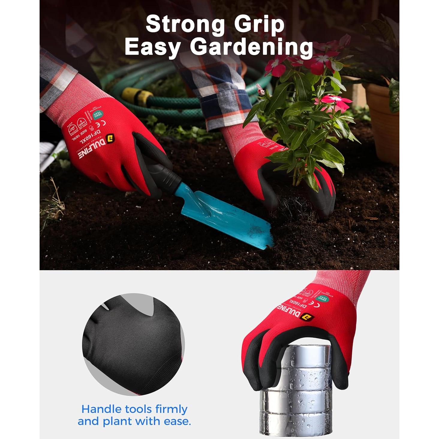 Guantes de Trabajo DULFINE Nitrilo Microespuma Azul 12 Pares