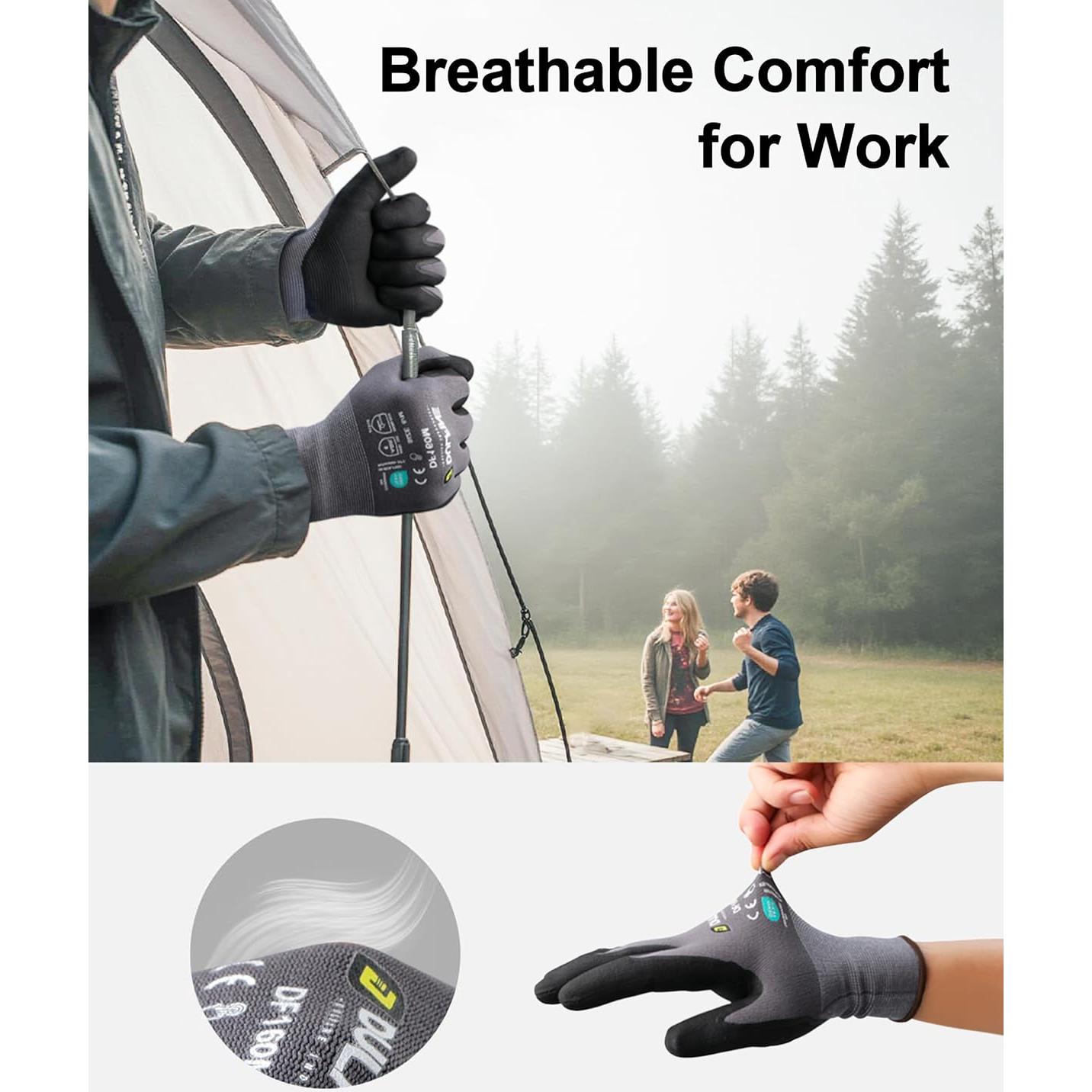 Guantes de Trabajo DULFINE Nitrilo Microespuma Azul 12 Pares