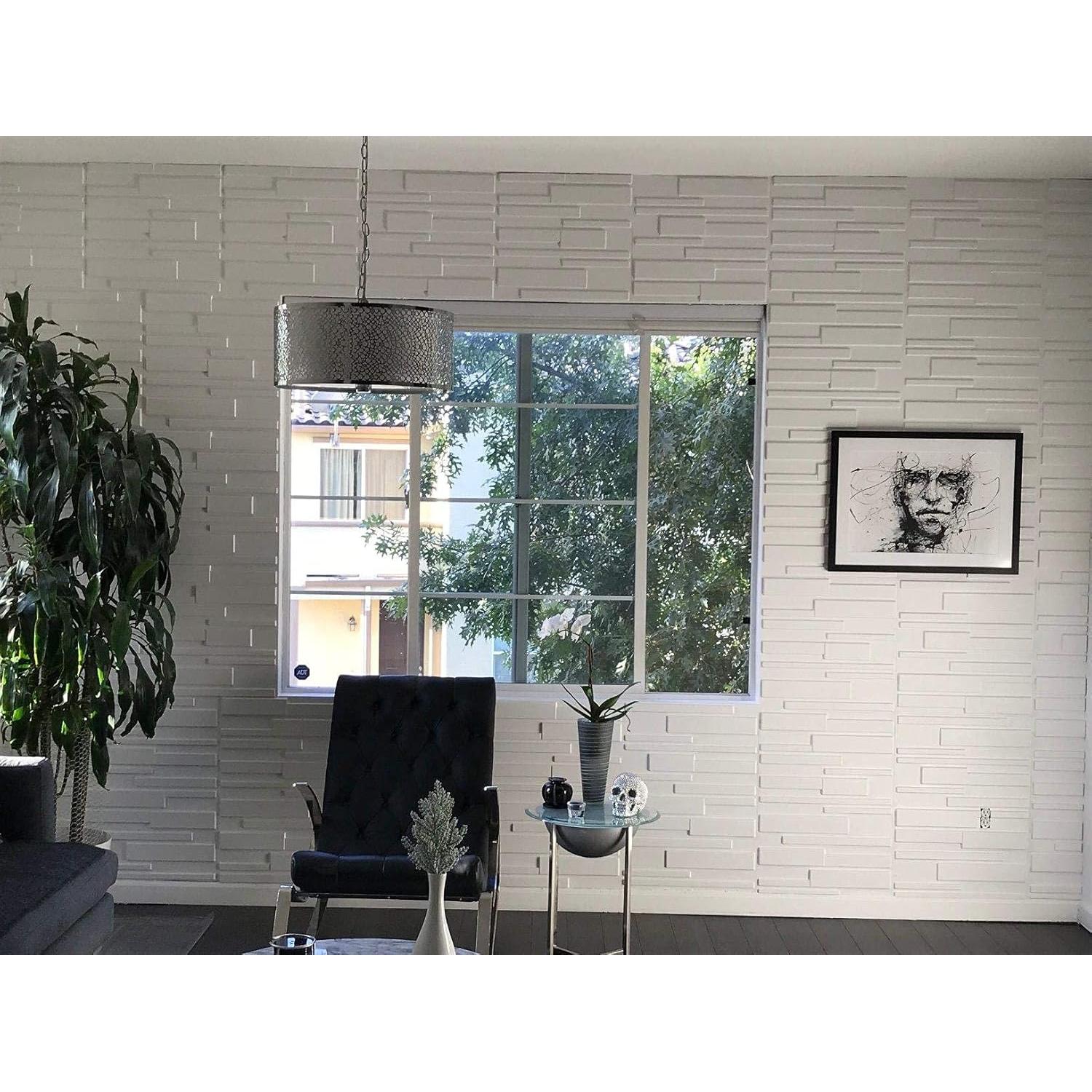 Panel de Pared 3D Art3d Blanco Mate - Pack de 12 Piezas