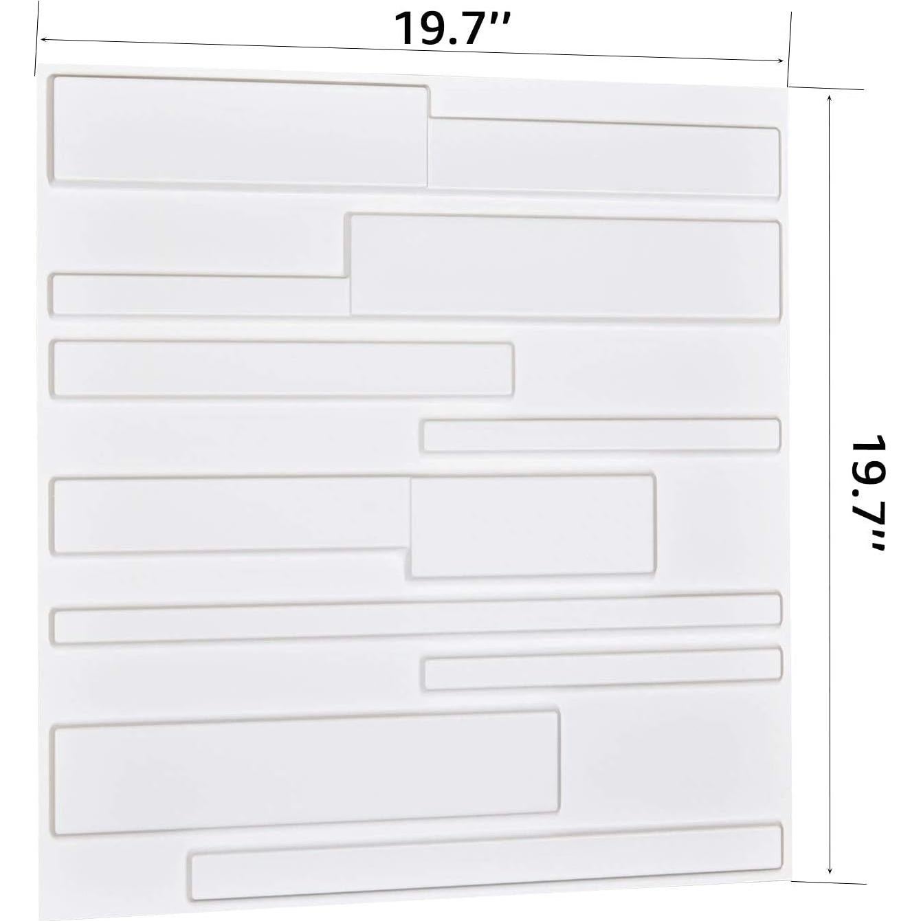 Panel de Pared 3D Art3d Blanco Mate - Pack de 12 Piezas