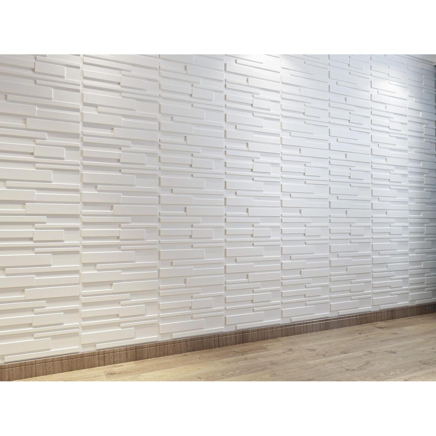 Panel de Pared 3D Art3d Blanco Mate - Pack de 12 Piezas