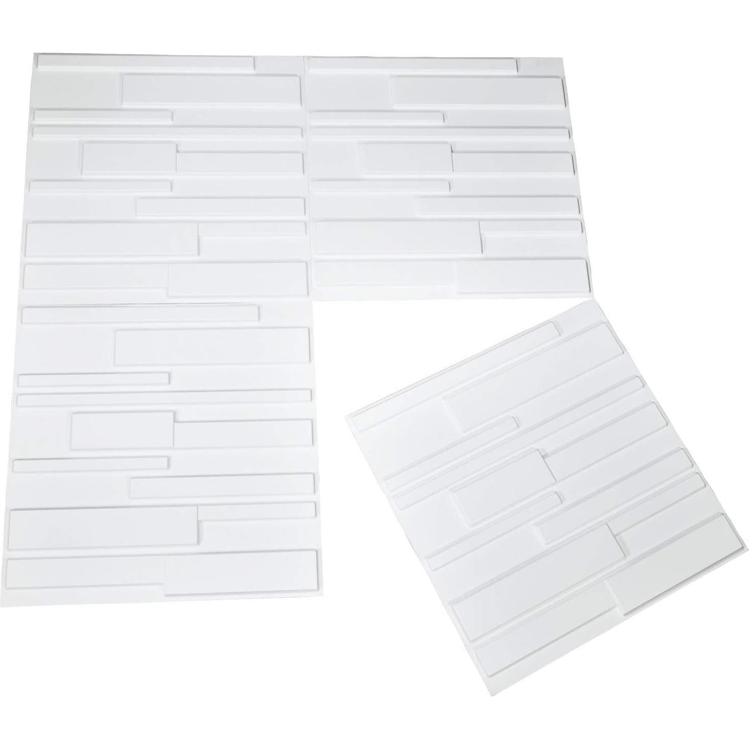 Panel de Pared 3D Art3d Blanco Mate - Pack de 12 Piezas