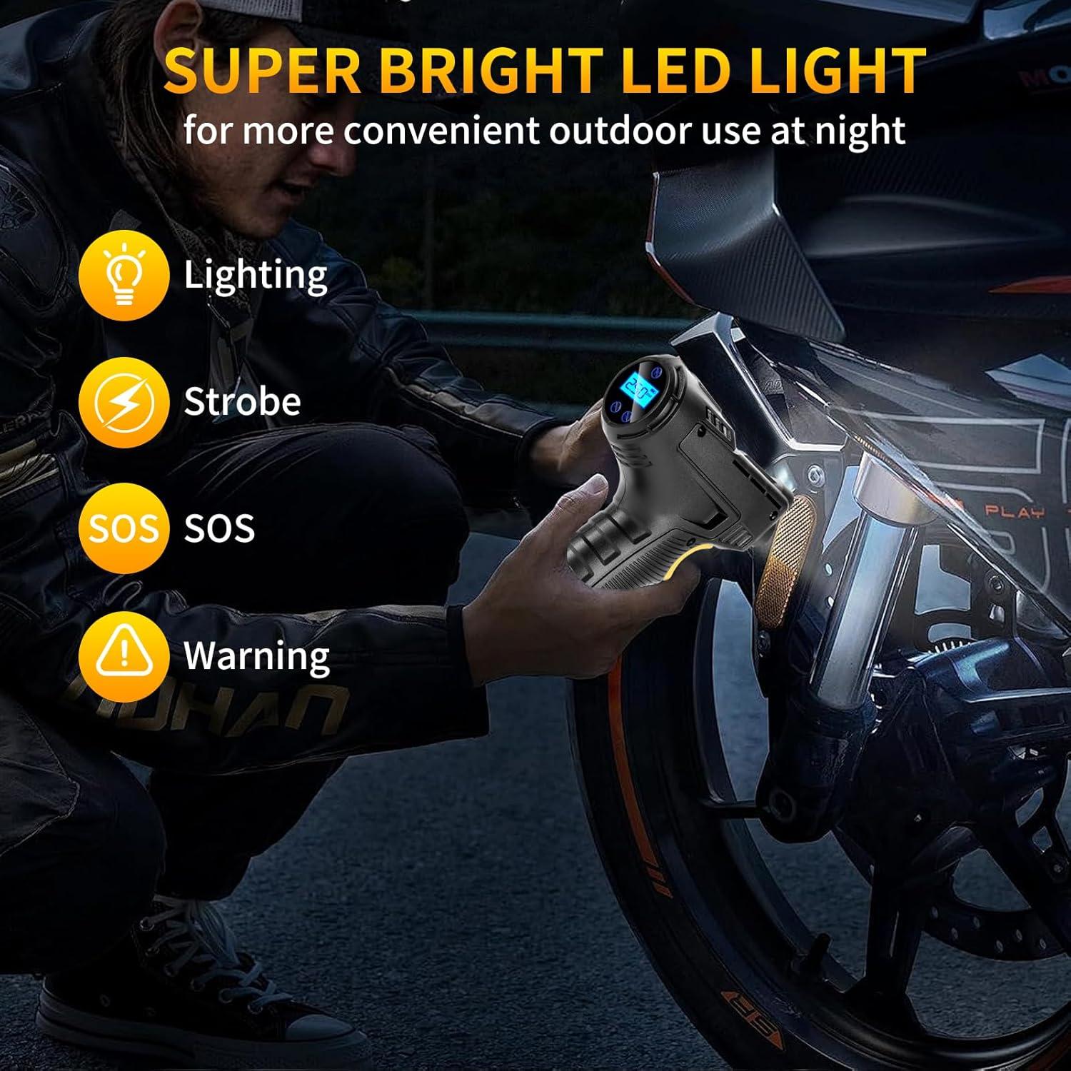 Inflador de Neumáticos Digital ZGWATO 150PSI 12V Portátil