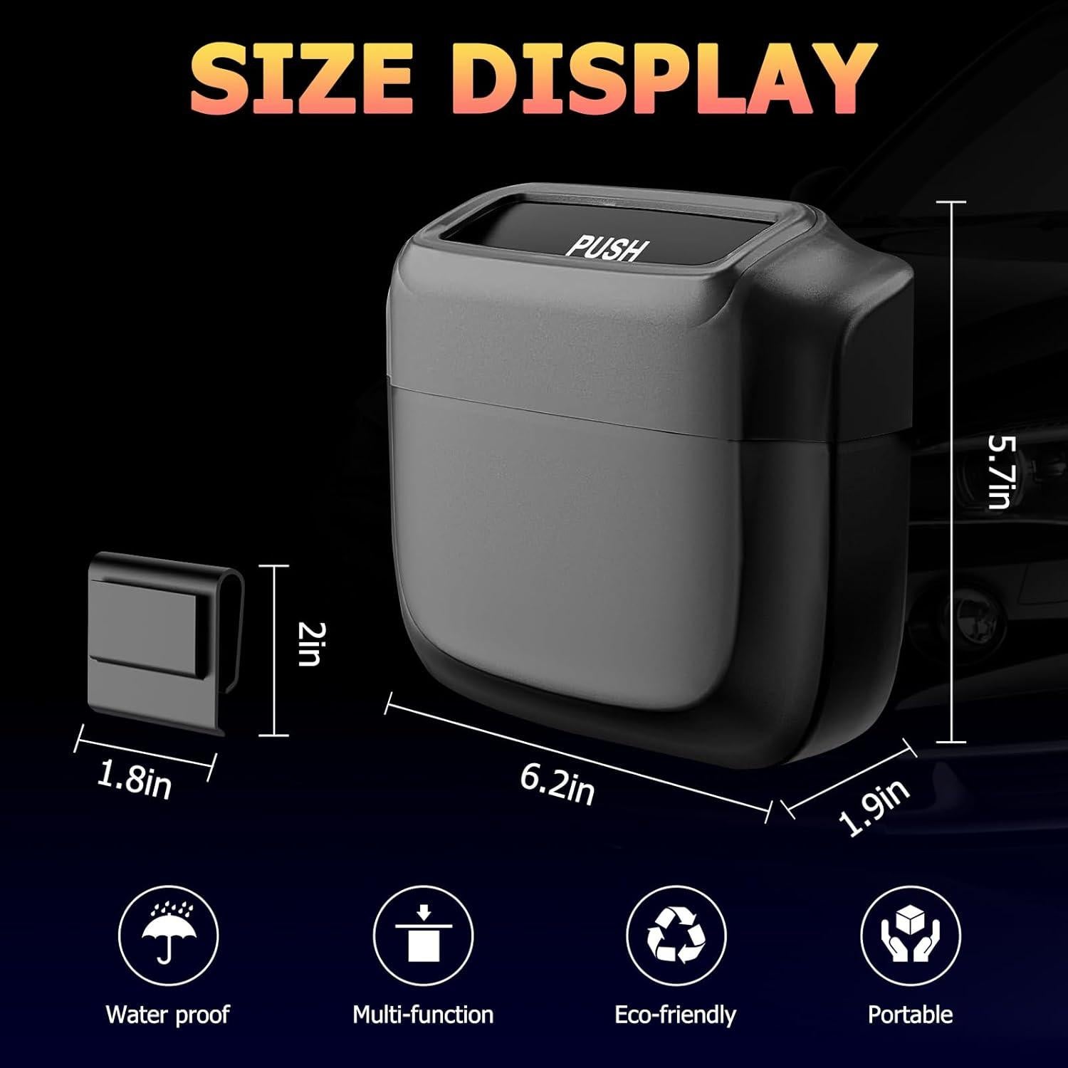 Basurero para Auto MOTORBUDDY con Tapa y 30 Bolsas - Negro