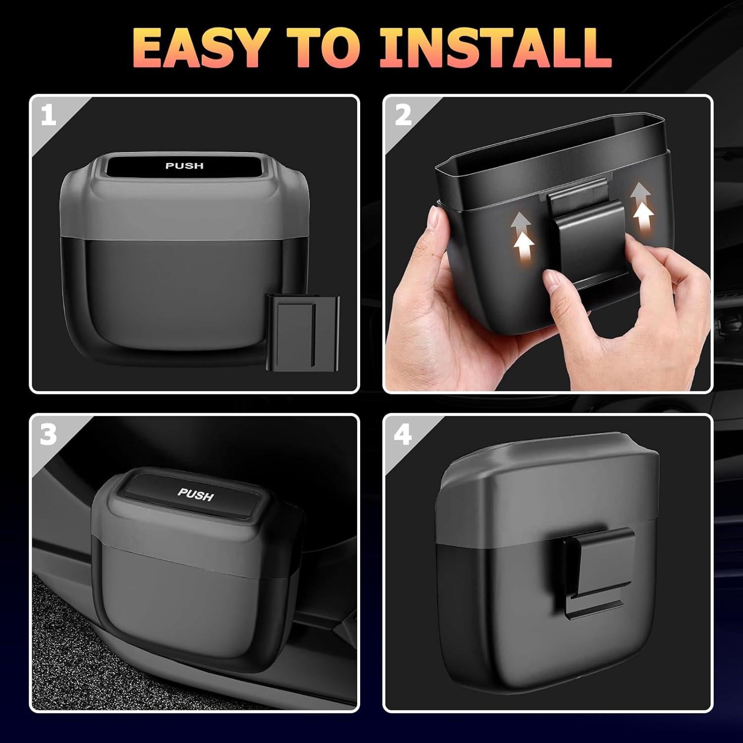 Basurero para Auto MOTORBUDDY con Tapa y 30 Bolsas - Negro