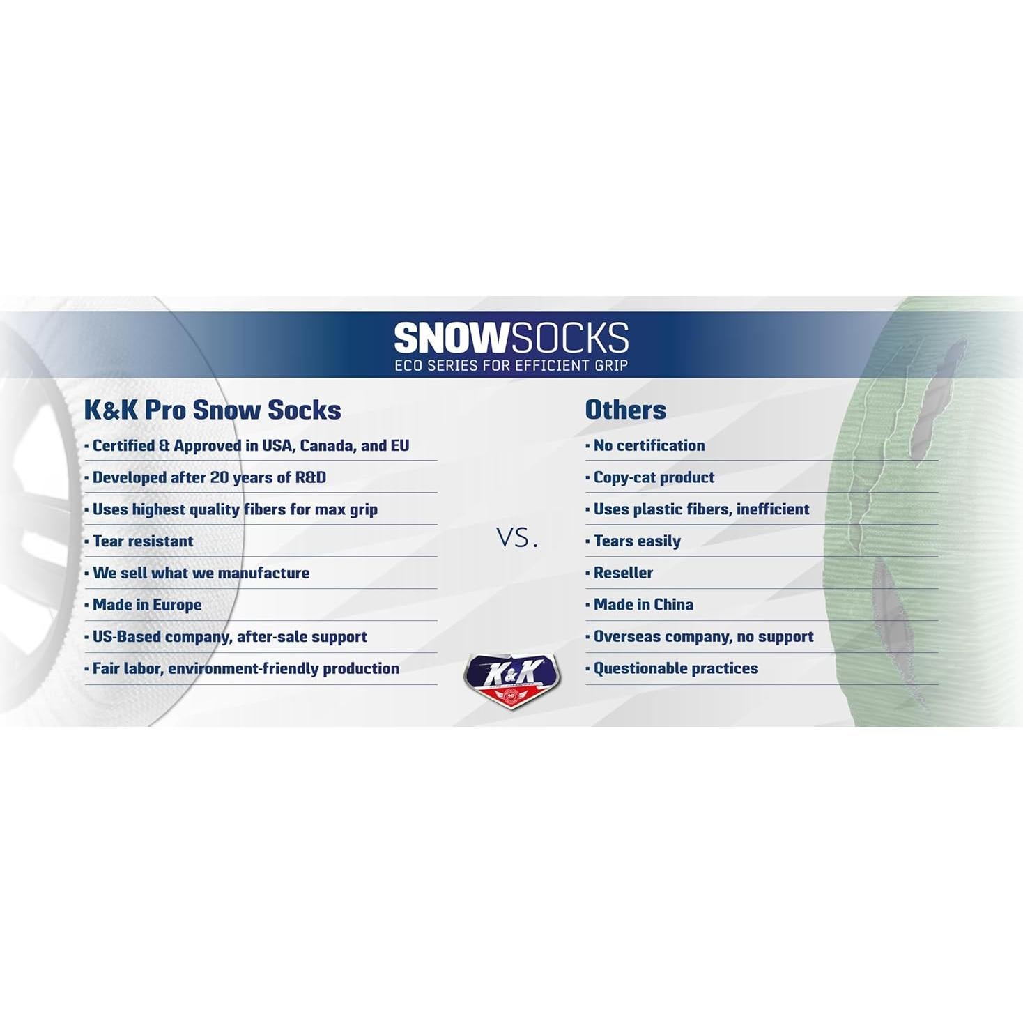 Calcetines de Nieve KNK Boutique Eco X-Pequeño para Neumáticos