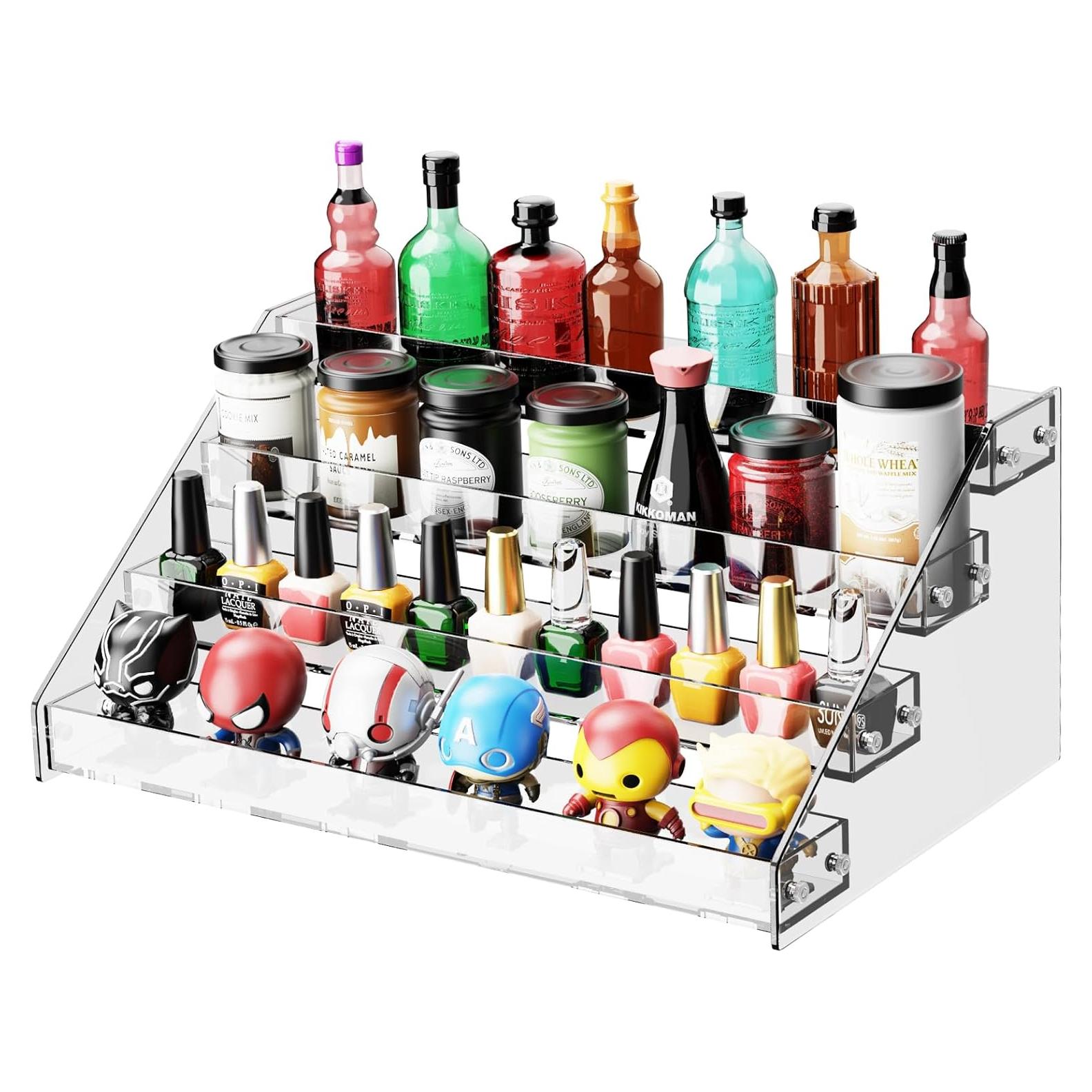 Soporte de exhibición acrílico 4 niveles HUITAI 31x21x15.8 cm