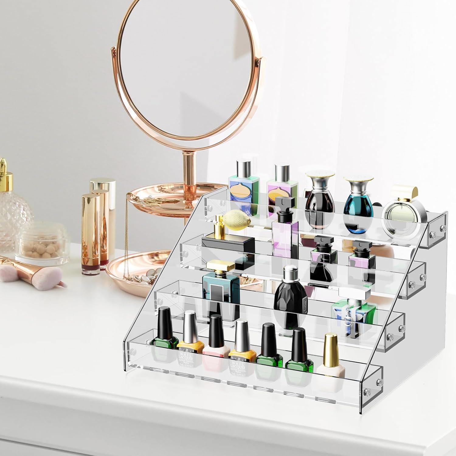 Soporte de exhibición acrílico 4 niveles HUITAI 31x21x15.8 cm