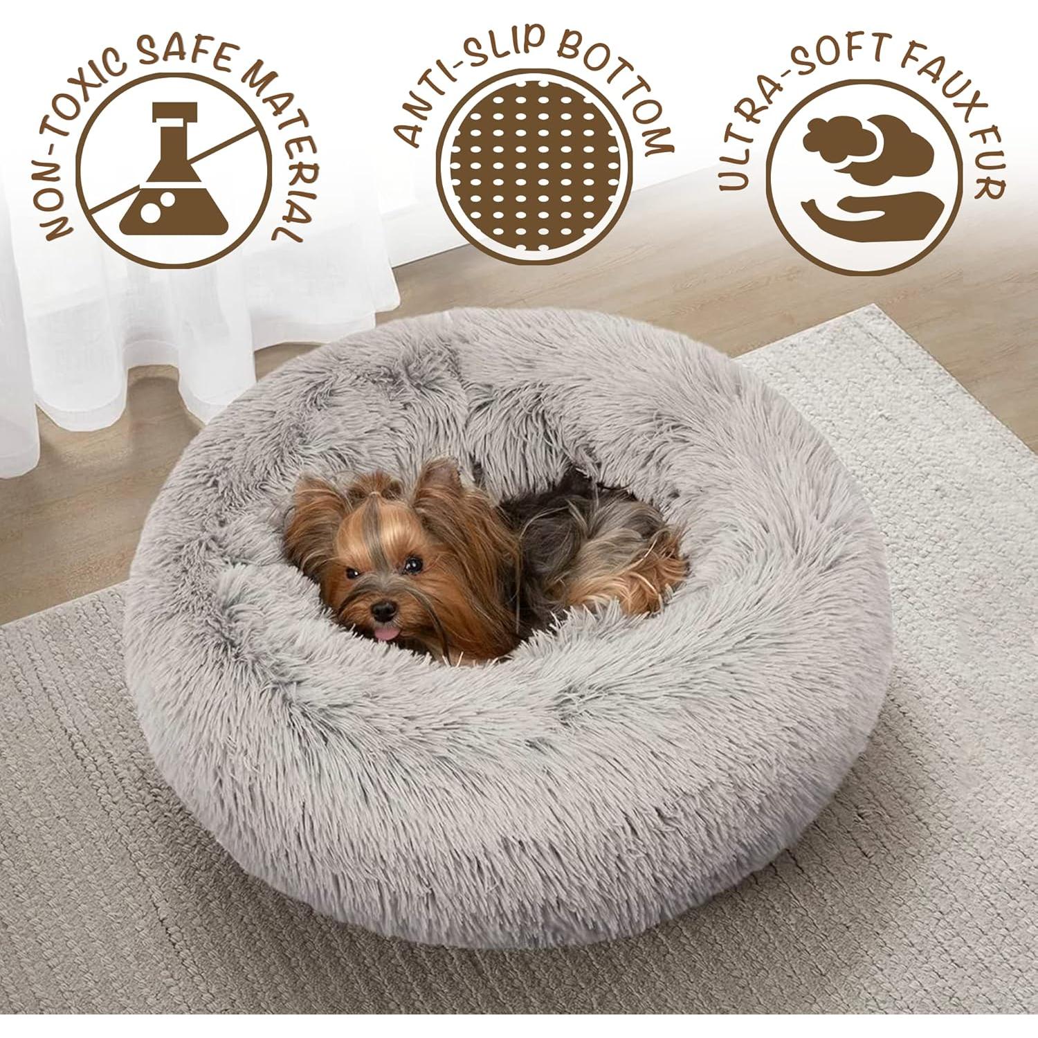 Cama para Perros Pequeños Friends Forever Donut Gris 58.4cm