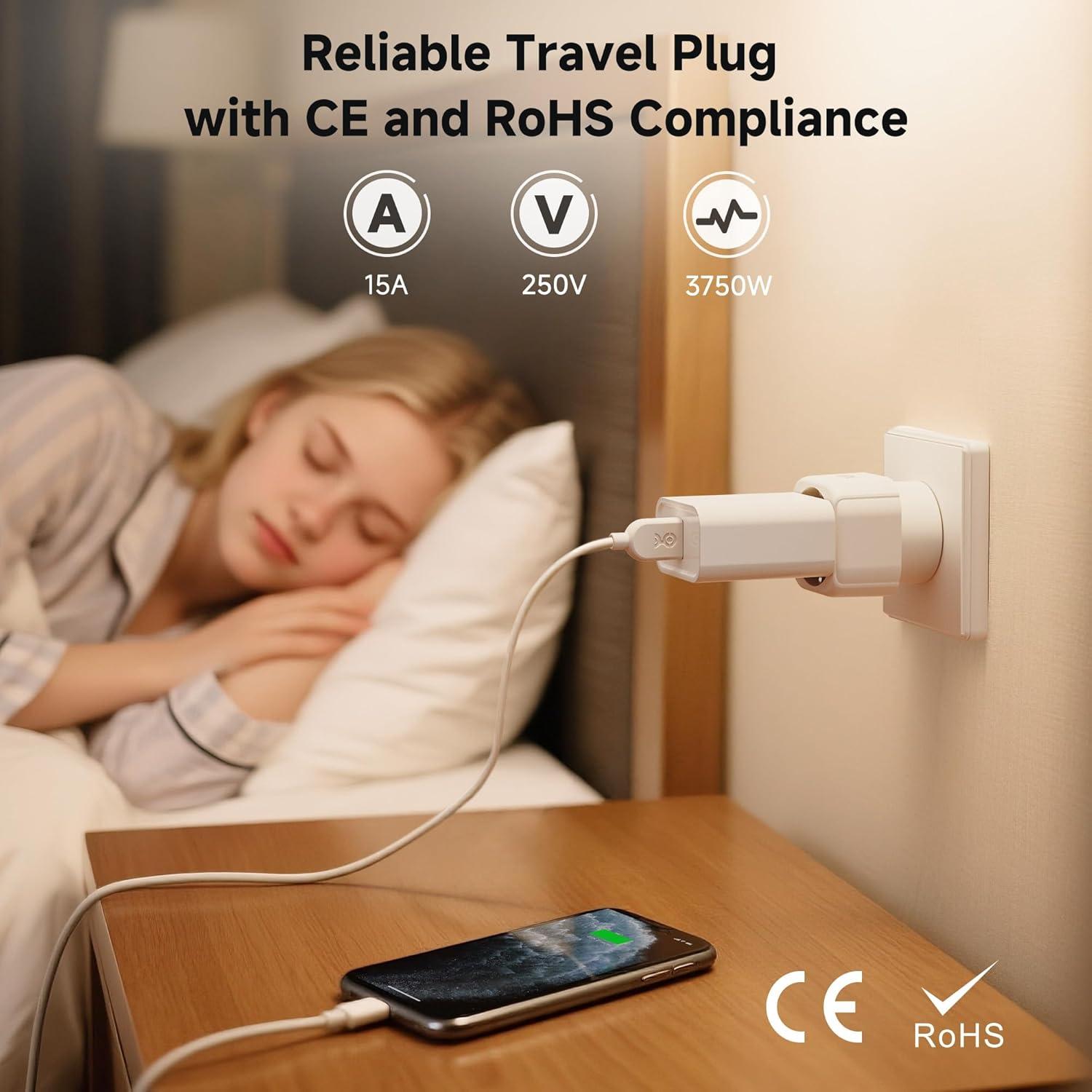 Adaptador de Enchufe Europeo a US Cable Matters Tipo C/E/F