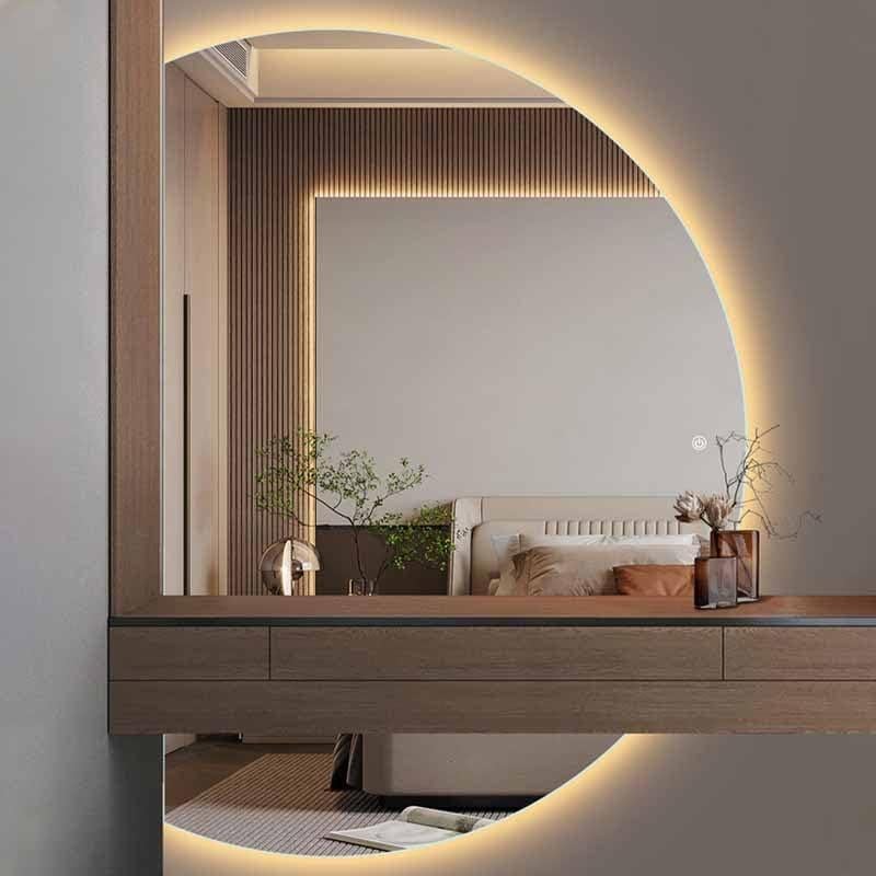 Espejo LED de Baño HLHHDFC Semicircular 100x70cm Anti-vaho