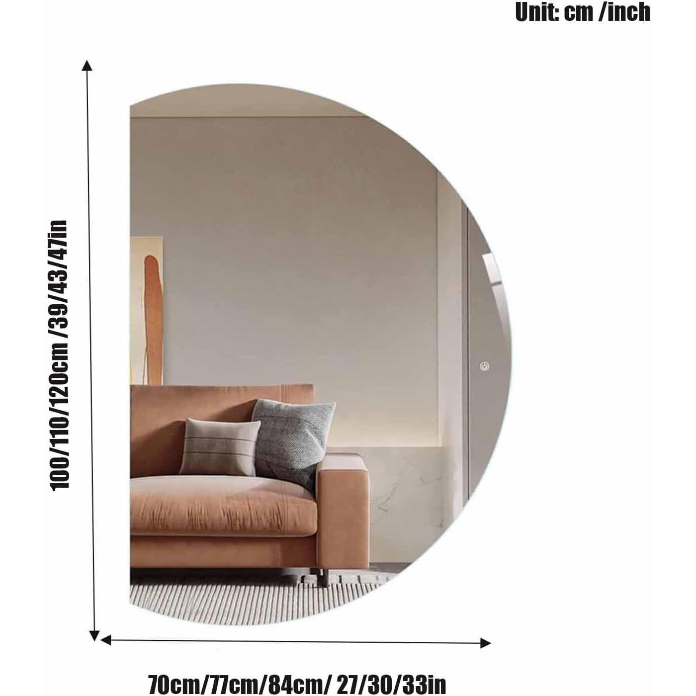 Espejo LED de Baño HLHHDFC Semicircular 100x70cm Anti-vaho