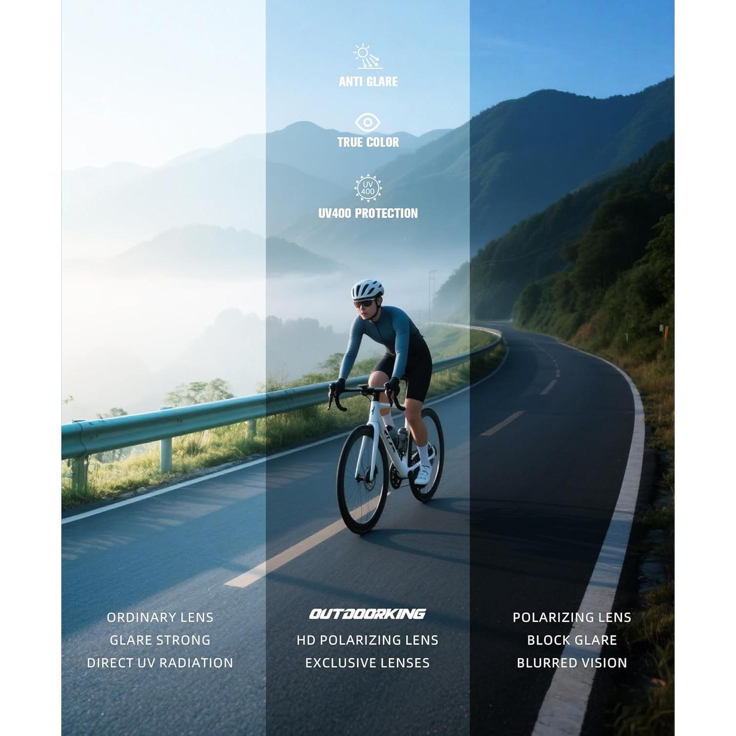 Gafas de sol polarizadas OUTDOORKING UV400 para correr y ciclismo