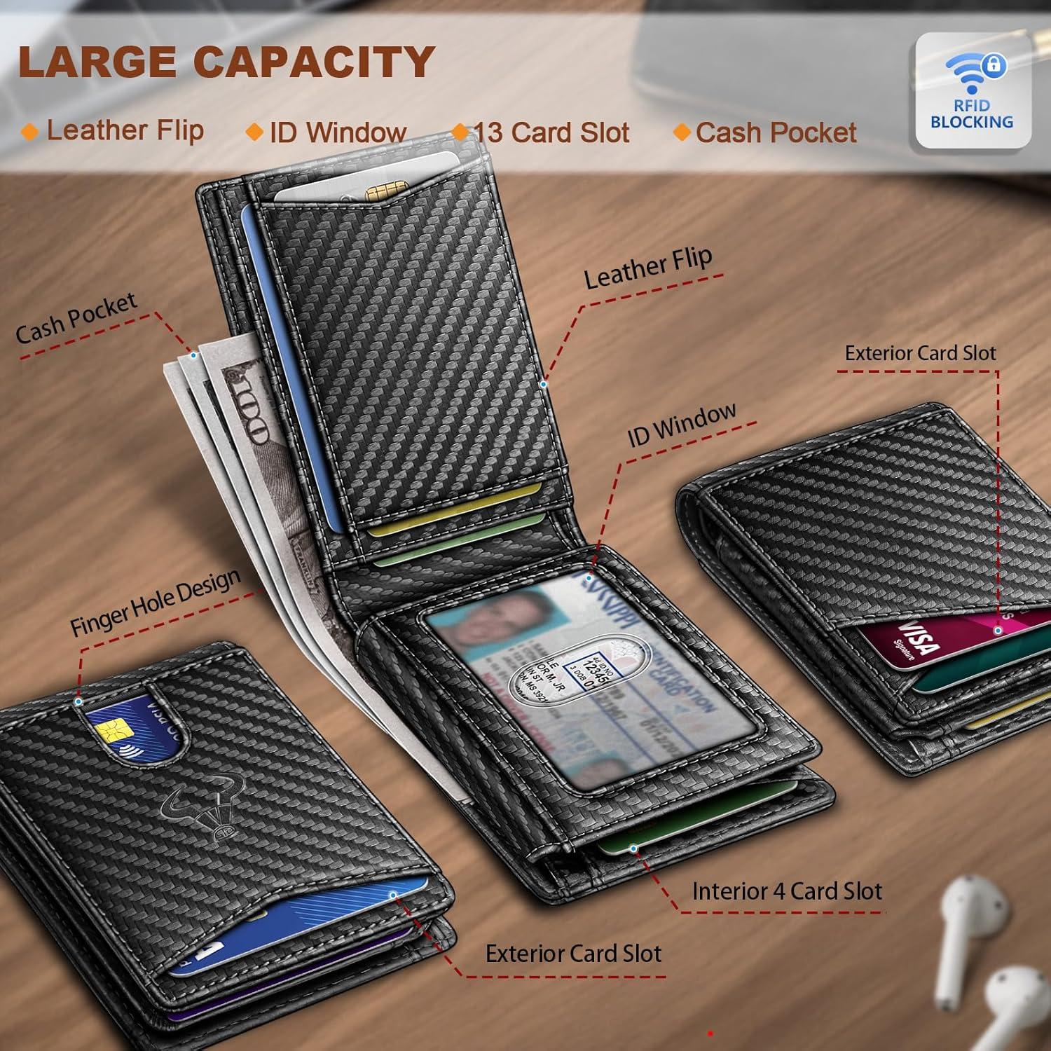 Billetera de Cuero Delgado Bulliant para Hombres con Bloqueo RFID