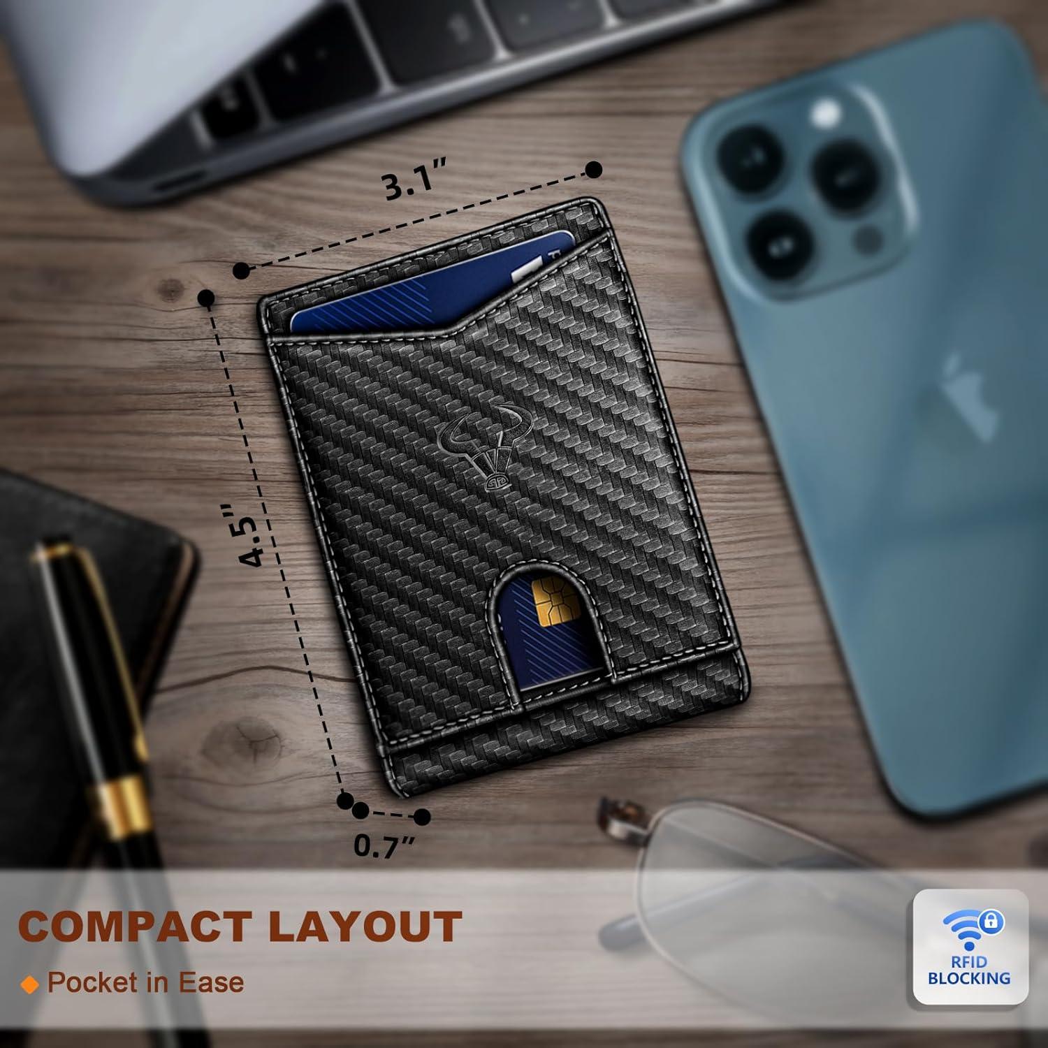 Billetera de Cuero Delgado Bulliant para Hombres con Bloqueo RFID