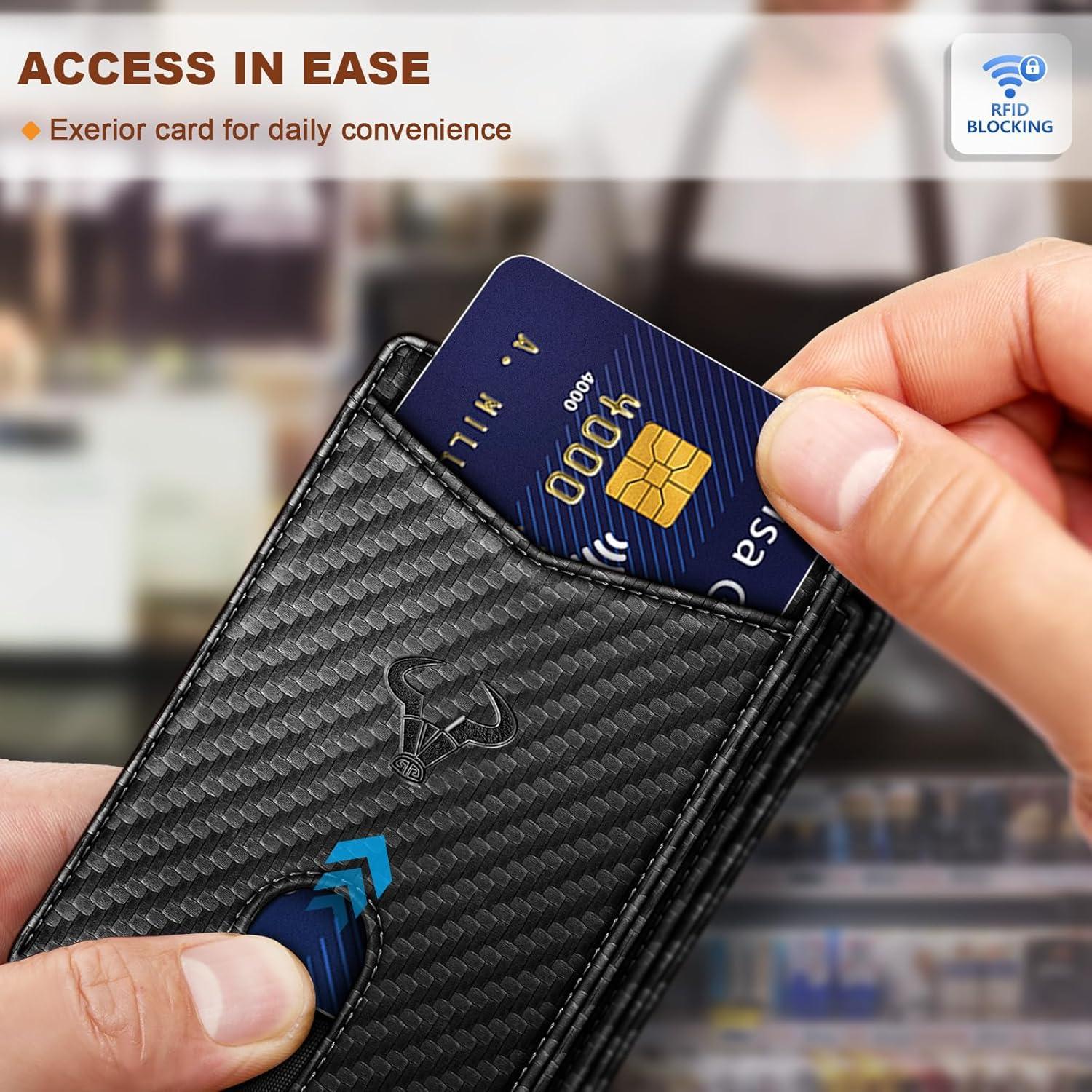 Billetera de Cuero Delgado Bulliant para Hombres con Bloqueo RFID