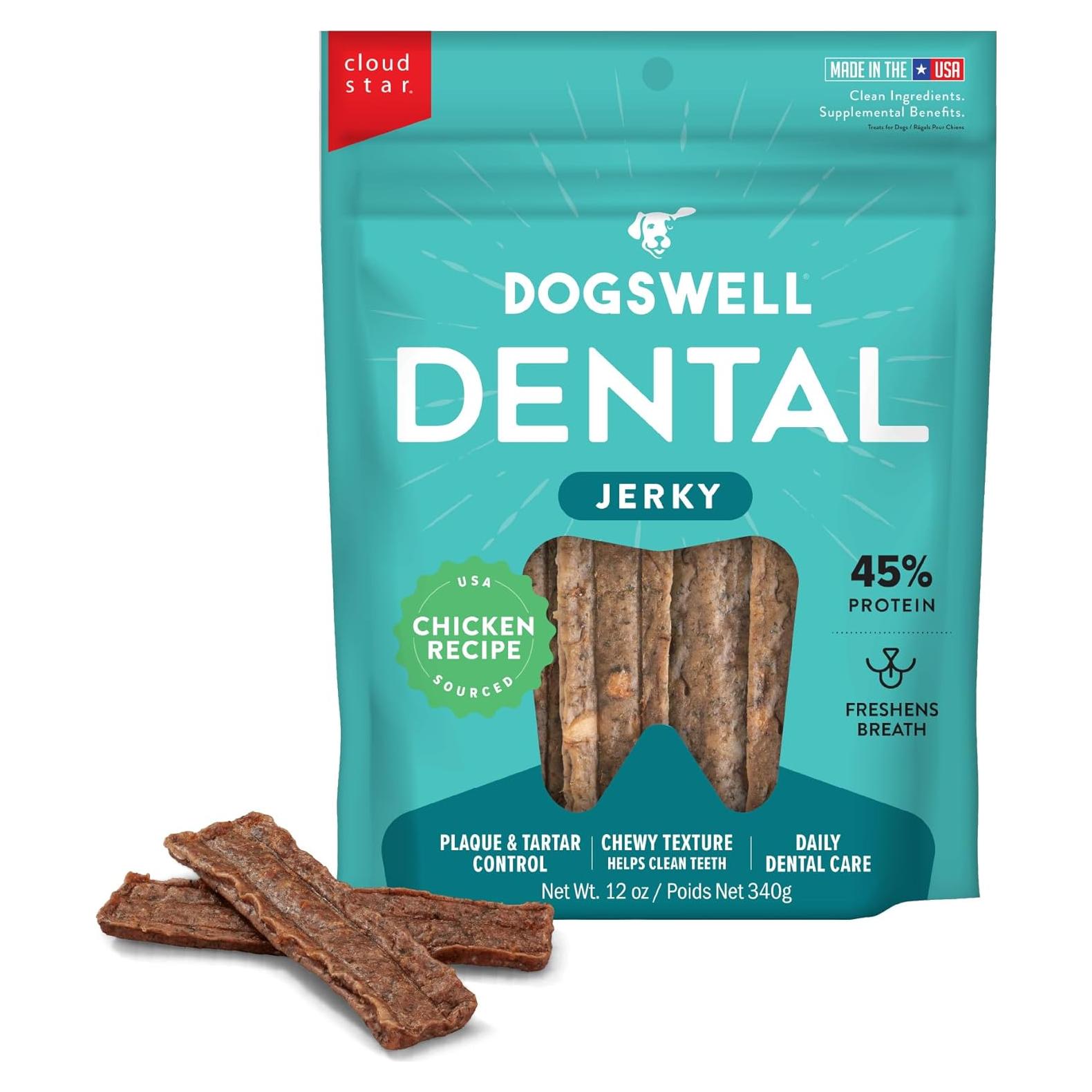 Golosinas Dental Jerky de Pollo Dogswell 340g - Cuidado Dental