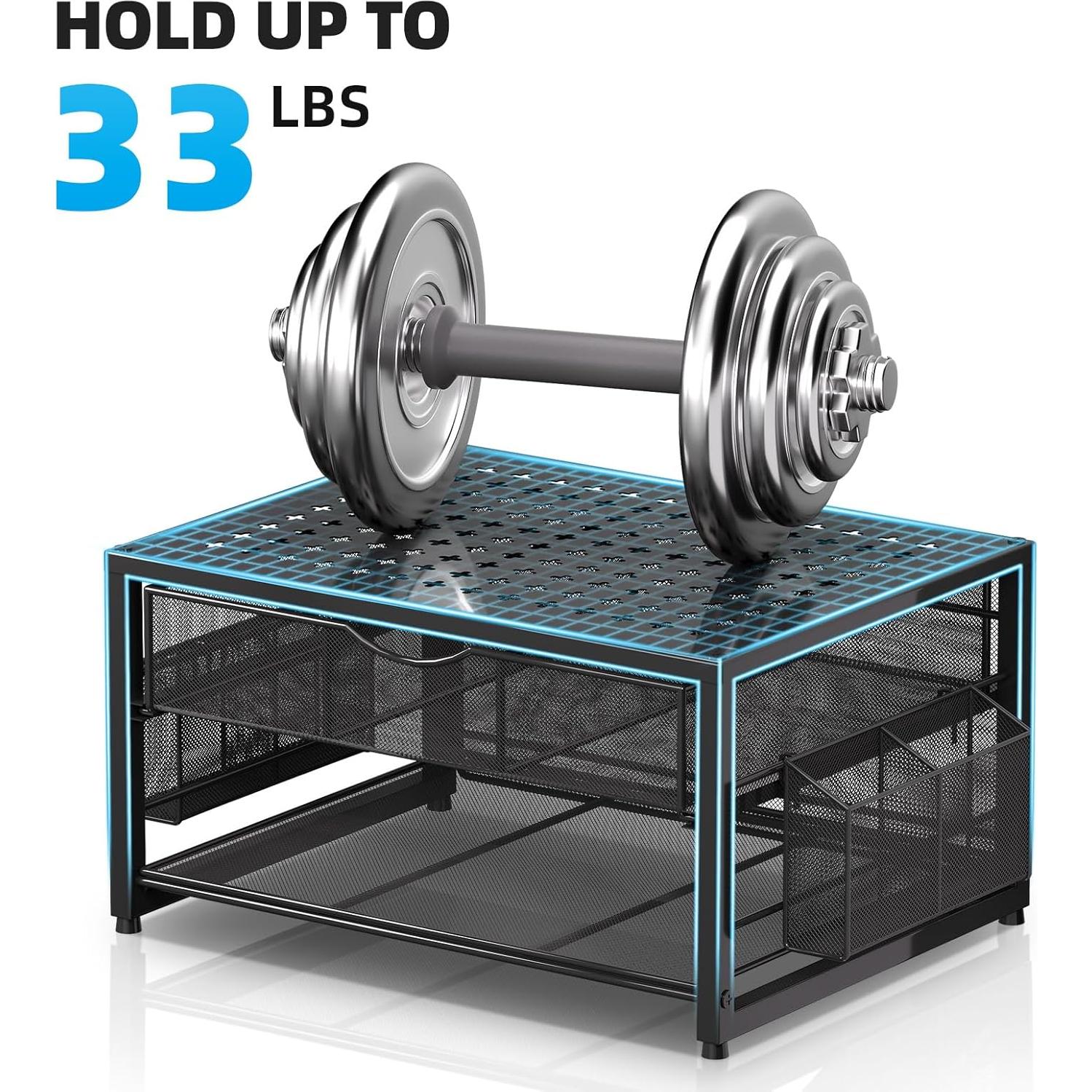 Soporte de impresora Marbrasse de metal con cajón y organizador