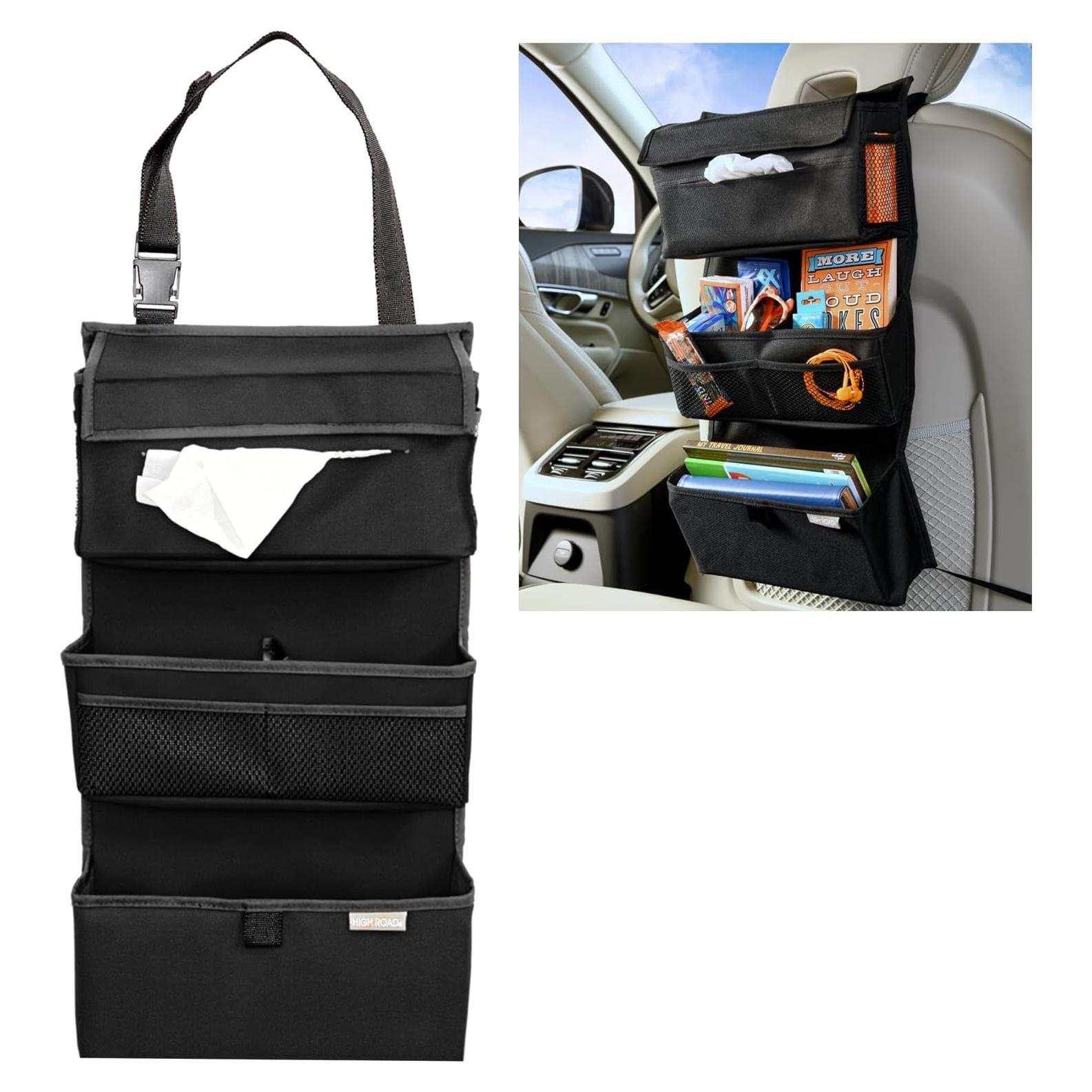 Organizador de Auto High Road con Soporte para Pañuelos - Negro