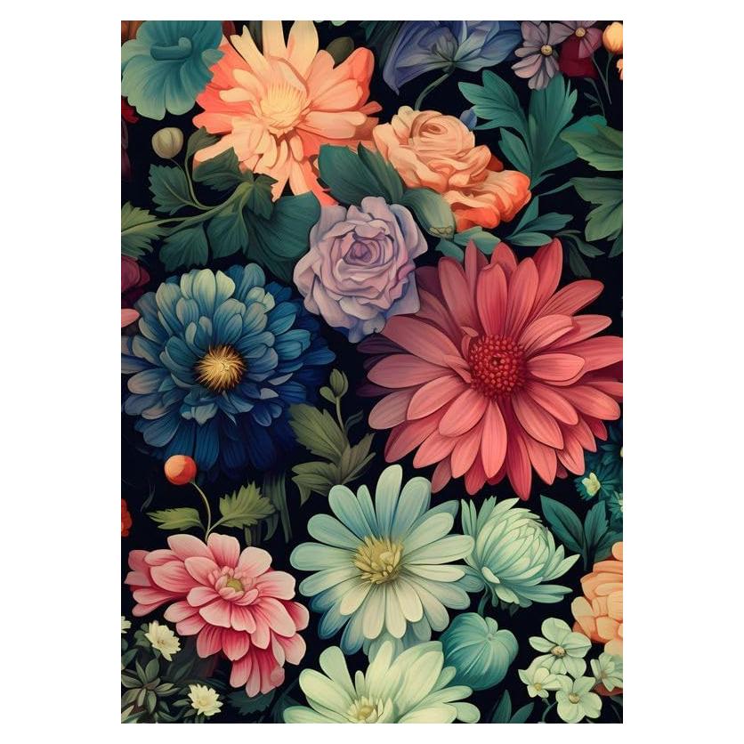 Kit de Pintura de Diamantes Ausanrl Flores 30x40cm DIY Adultos