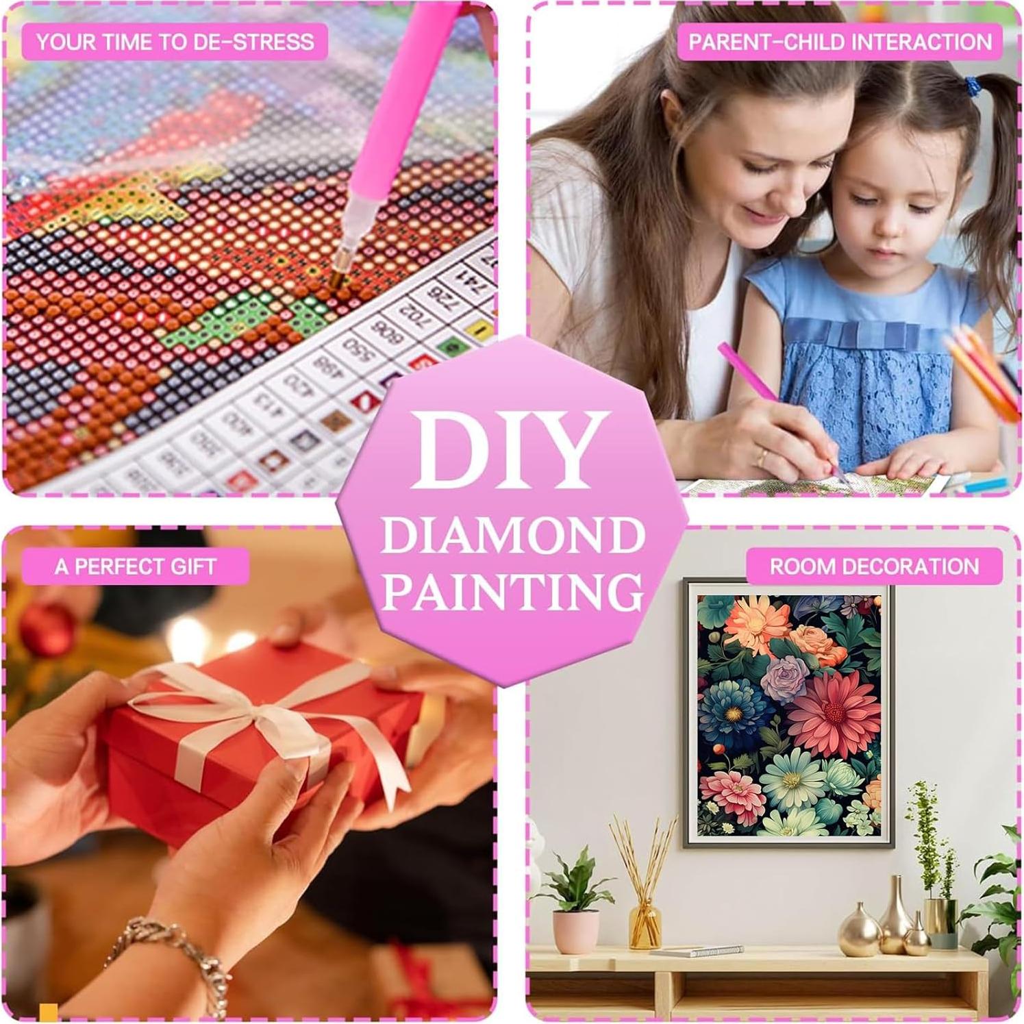 Kit de Pintura de Diamantes Ausanrl Flores 30x40cm DIY Adultos