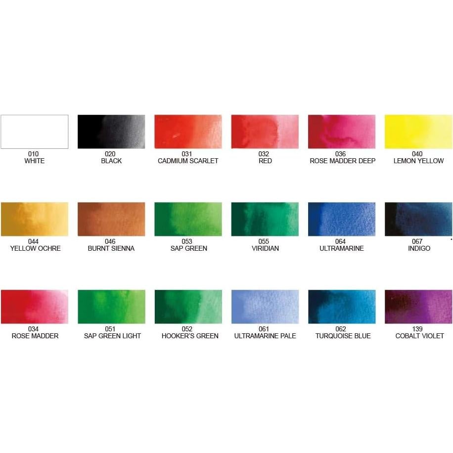 Juego de Acuarelas Kuretake Gansai Tambi 18 Colores No Tóxico