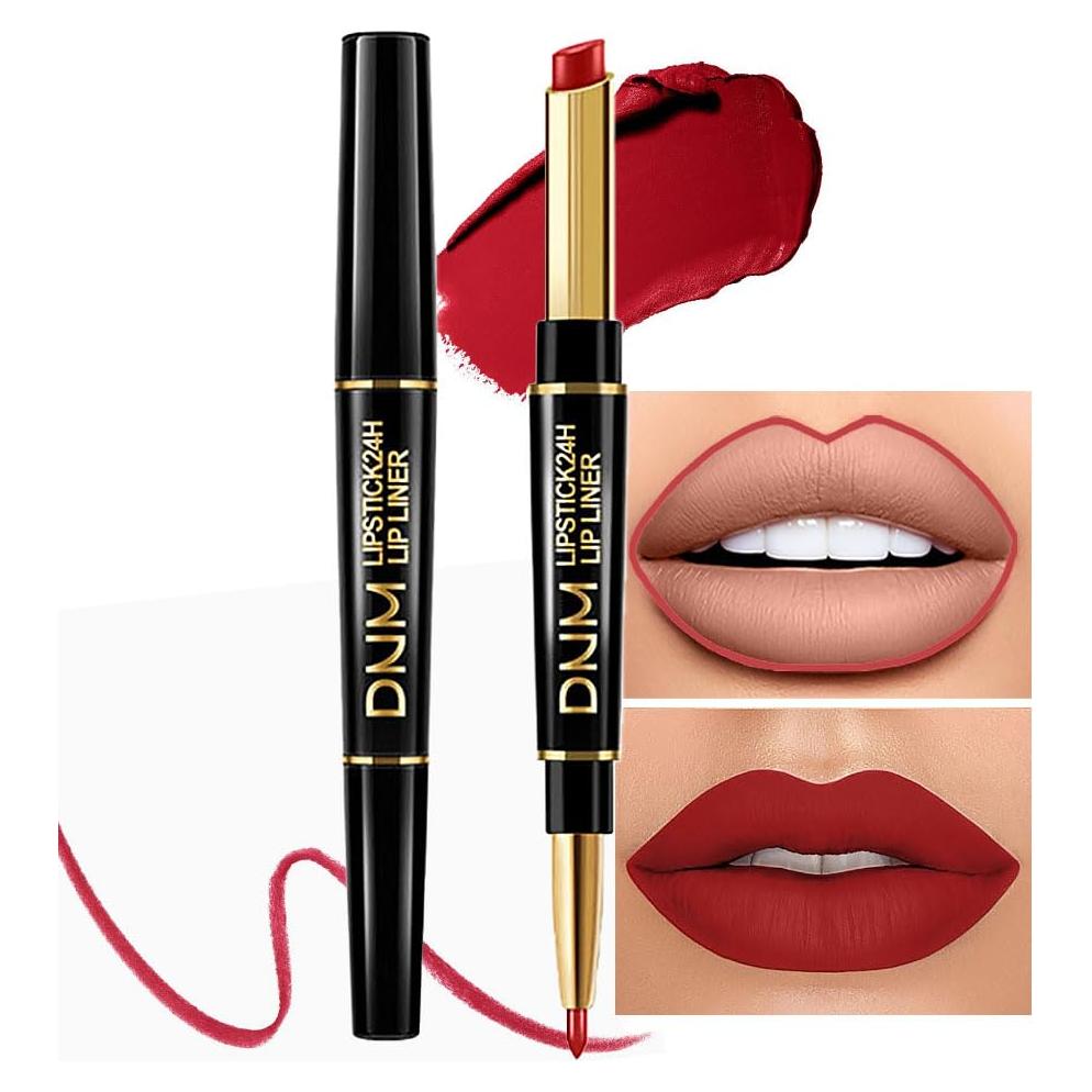 Set de Labial y Delineador Kaely 2 en 1 Mate 01 Rojo