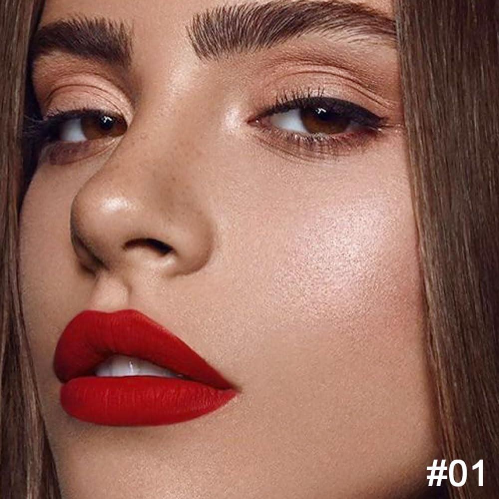 Set de Labial y Delineador Kaely 2 en 1 Mate 01 Rojo