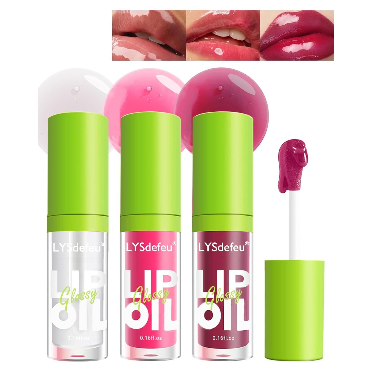 Set de 3 Aceites de Labios Hidratantes LYSdefeu - Brillo y Color