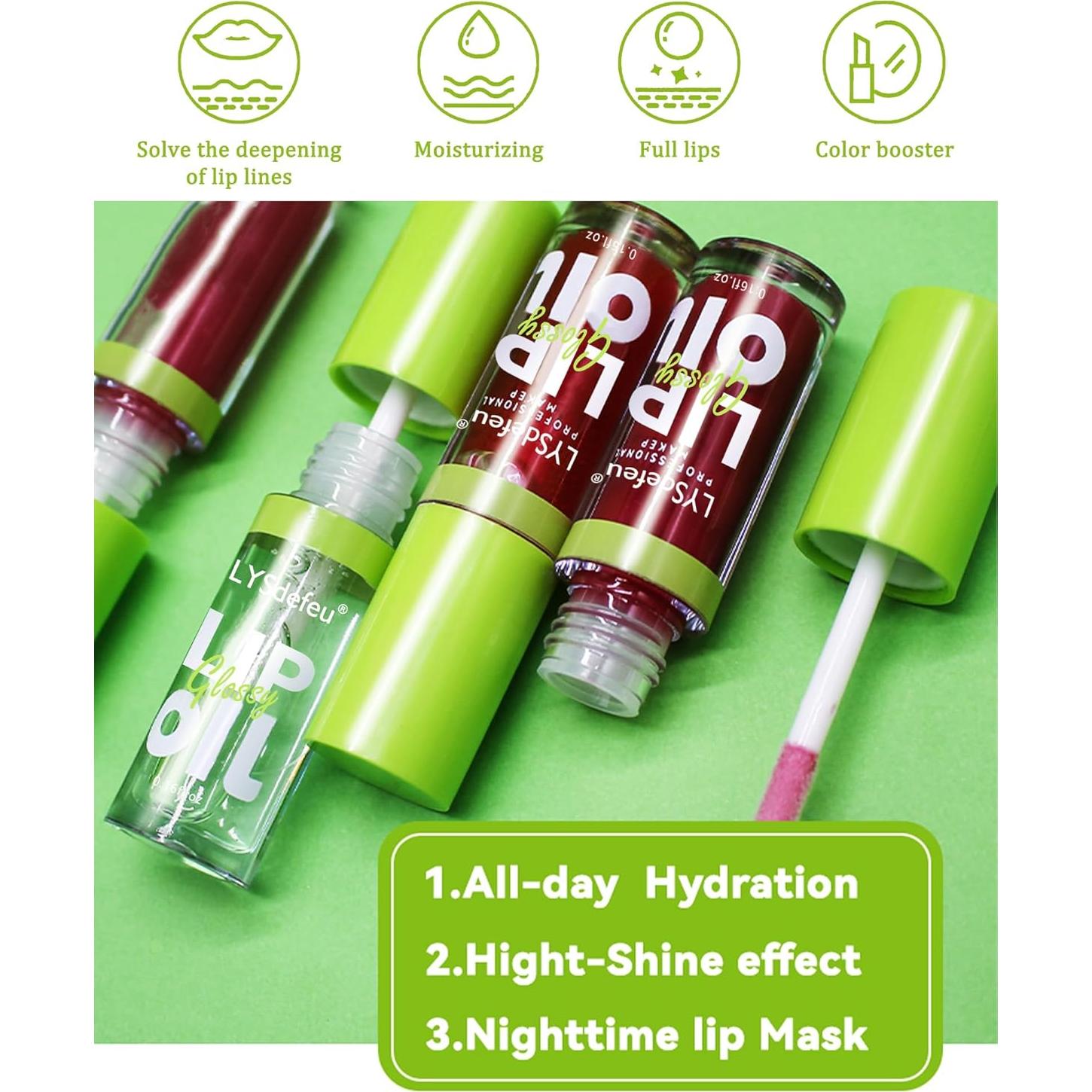 Set de 3 Aceites de Labios Hidratantes LYSdefeu - Brillo y Color