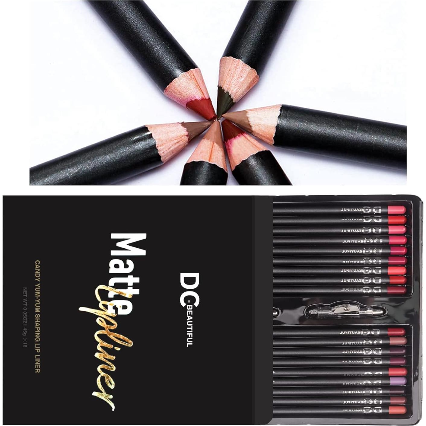 Set de 18 Lápices de Labios DC-BEAUTIFUL con 2 Sacapuntas
