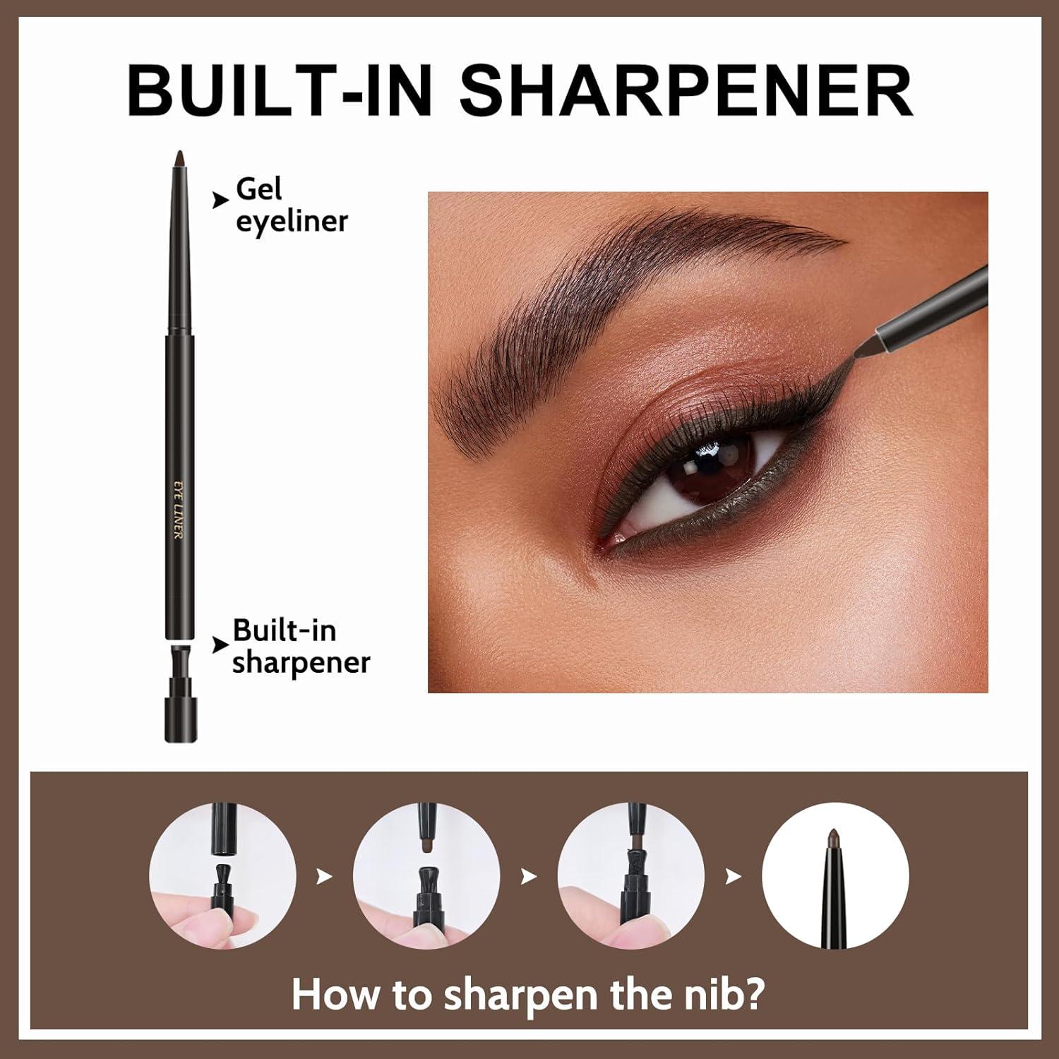 Lápiz de Gel para Ojos Erinde 02 Marrón Impermeable 9g