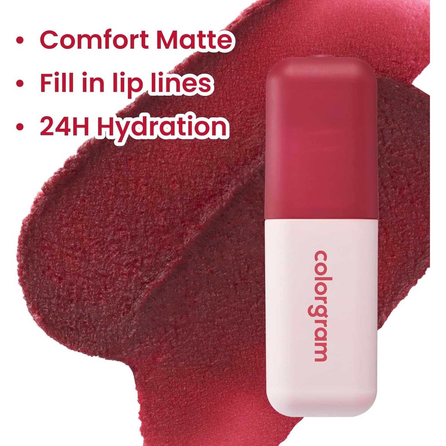 COLORGRAM NUDE BLUR TINT 01 SALMON BEIGE | Soft Velvet Matte Lip Stain & Cheek Tint | Lightweight Blurring Tint for a Smooth & Airbrushed Finish | 24H Hydration, Long-Lasting & Non-Sticky Formula