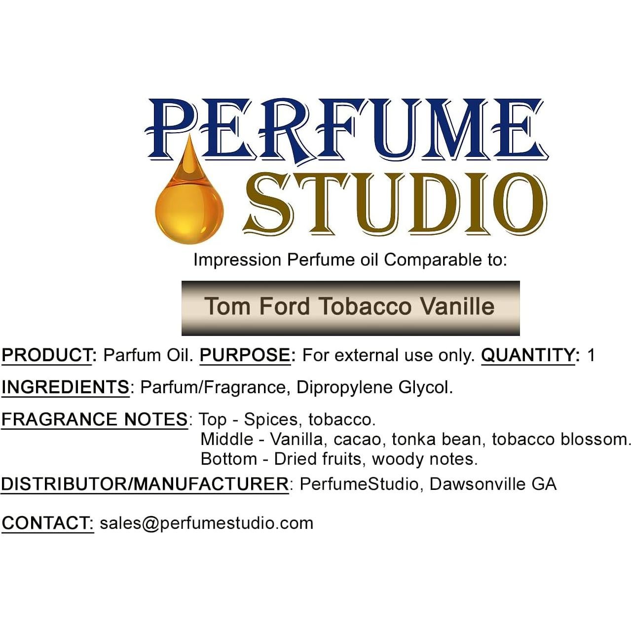 Aceite de Perfume Puro 10ml Perfume Studio Compatible Tobacco Vanille