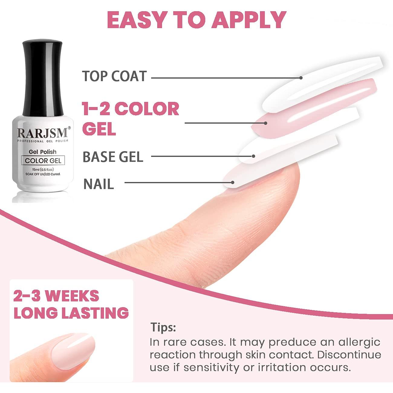 Esmalte de Uñas Gel Rosa Nude RARJSM 15ml - Colección Bubble