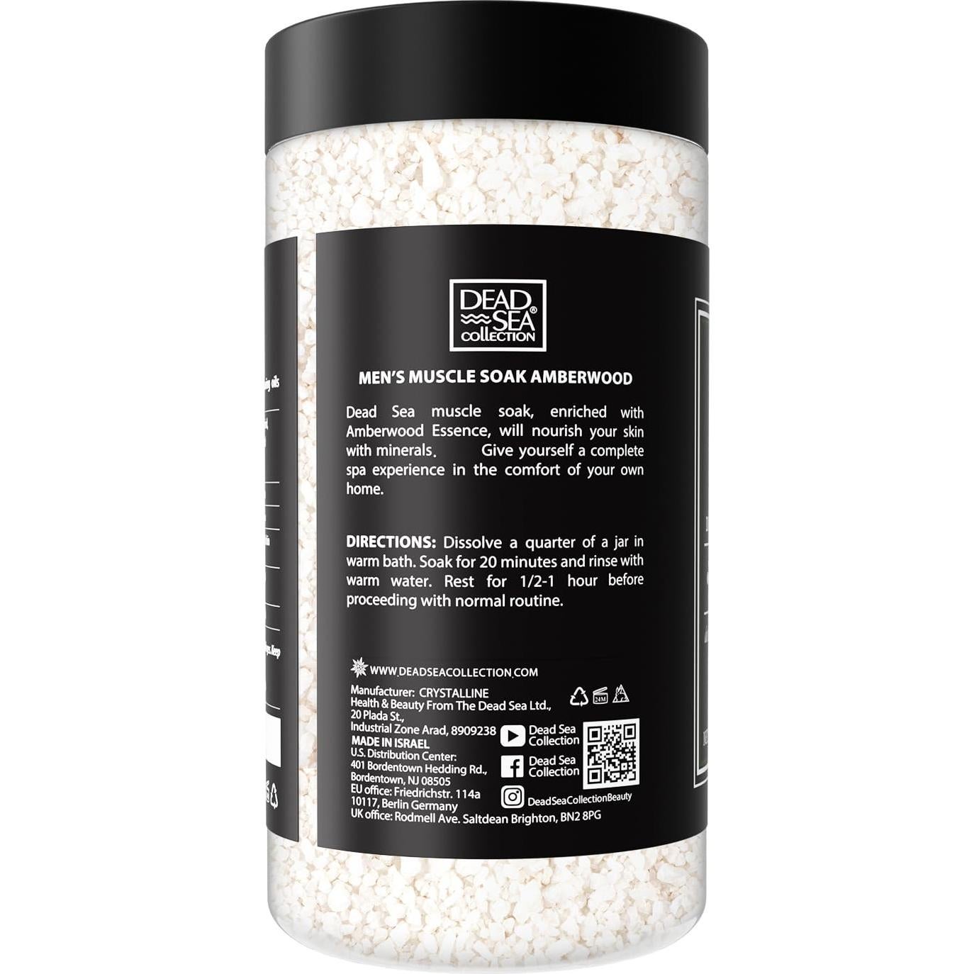 Sales de Baño del Mar Muerto Crystalline 1.05 Kg - Madera Ámbar
