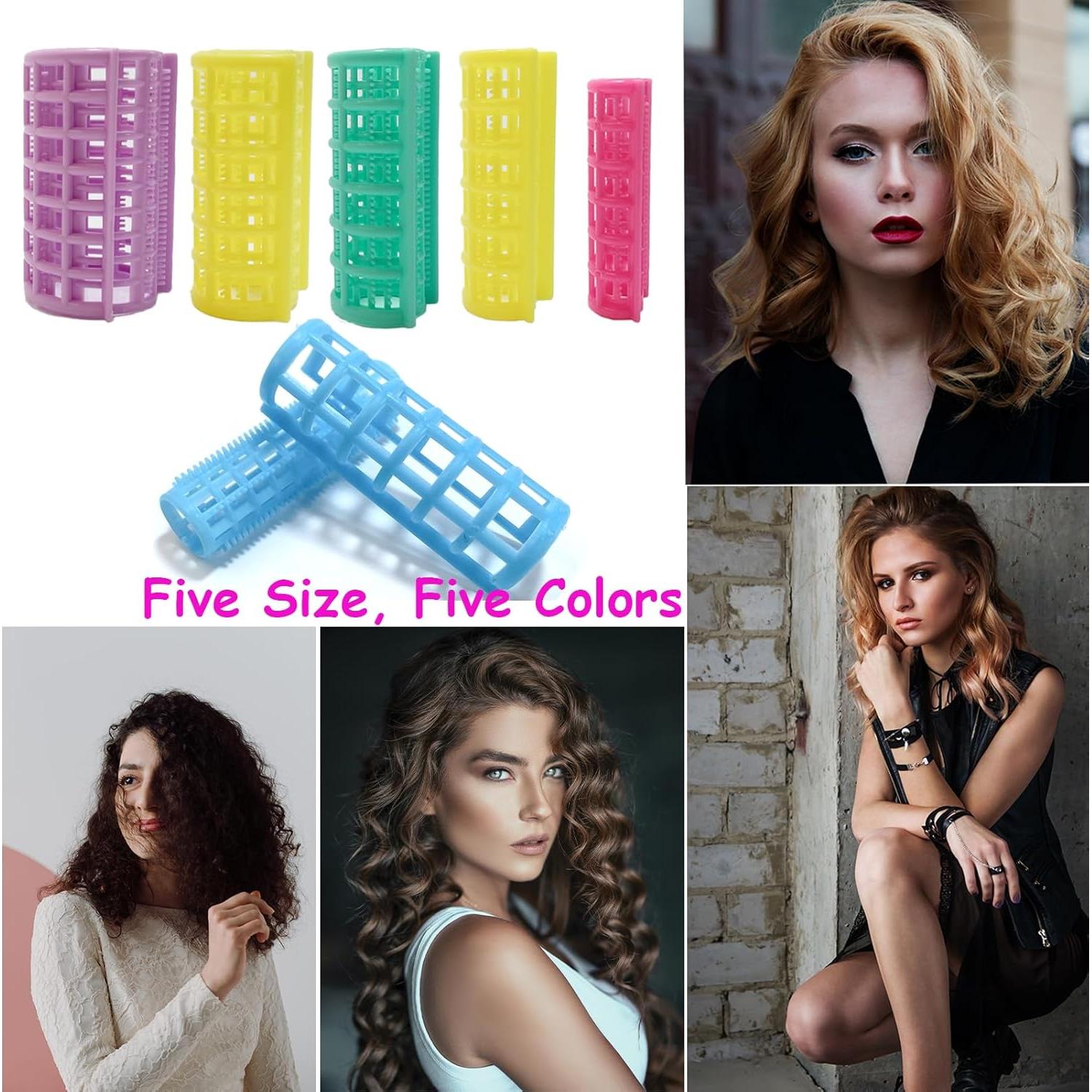 Juego de 36 Rulos de Plástico MOODKEY Sin Calor para Cabello