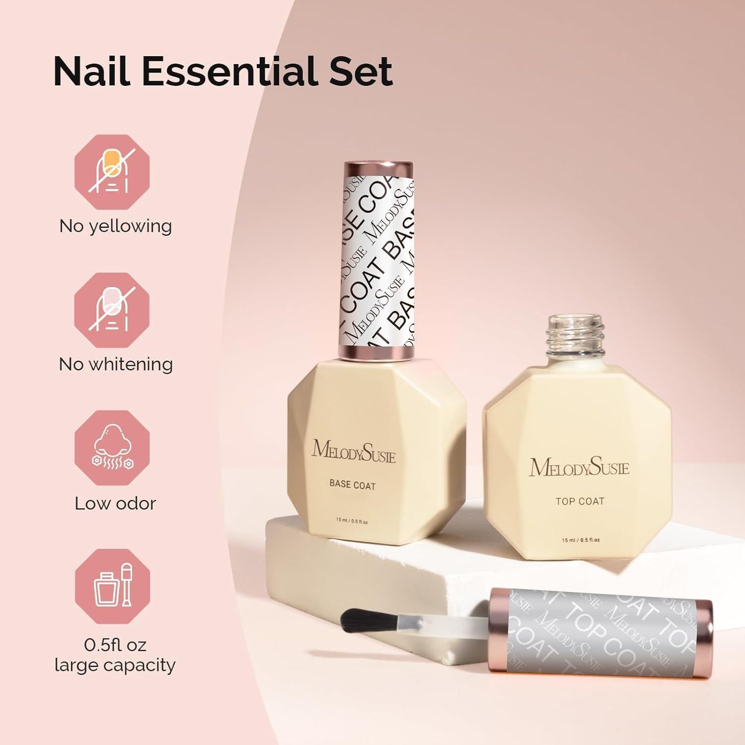 Kit de Manicura UV LED MelodySusie Base Coat 15ml - Larga Duración