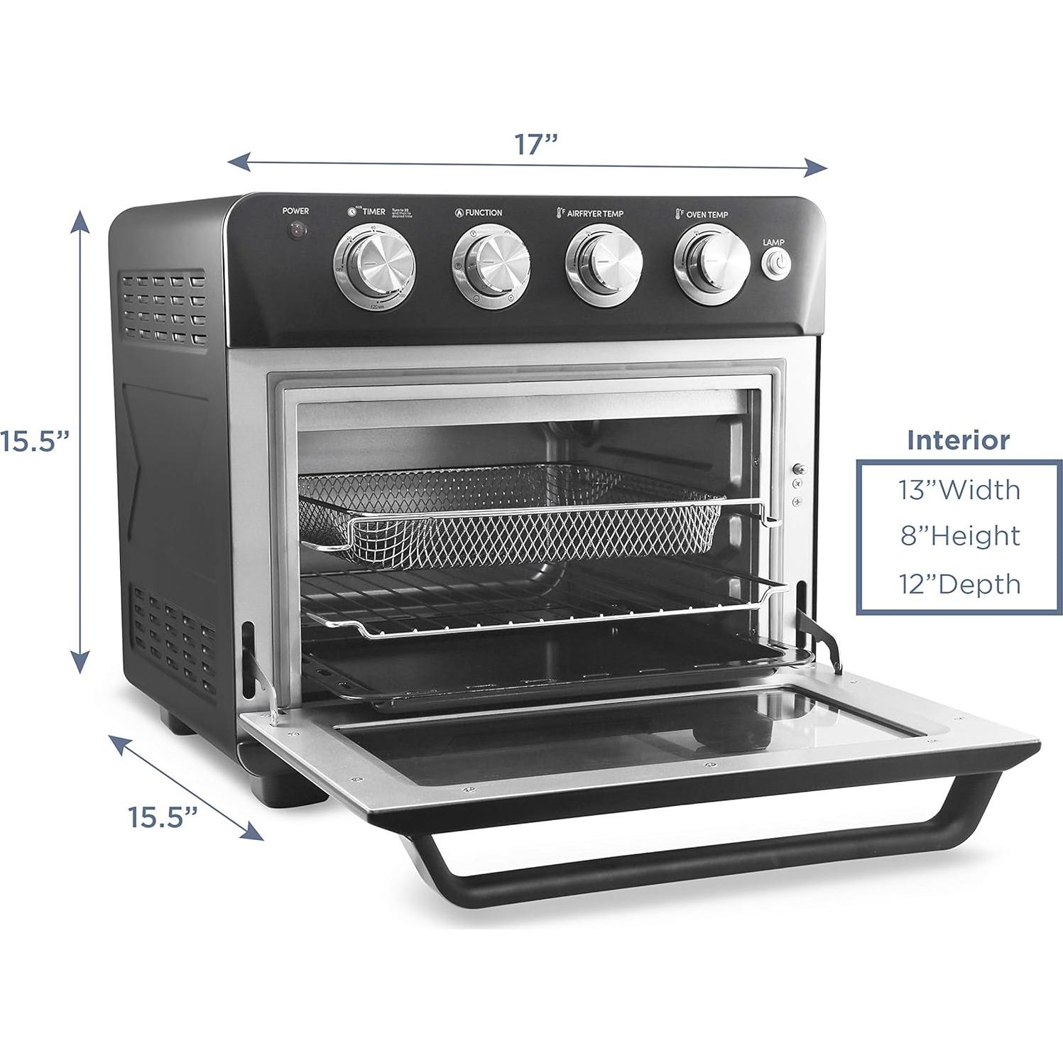 Horno de Aire Elite Gourmet EAF9100 25L 1640W Sin Aceite Negro