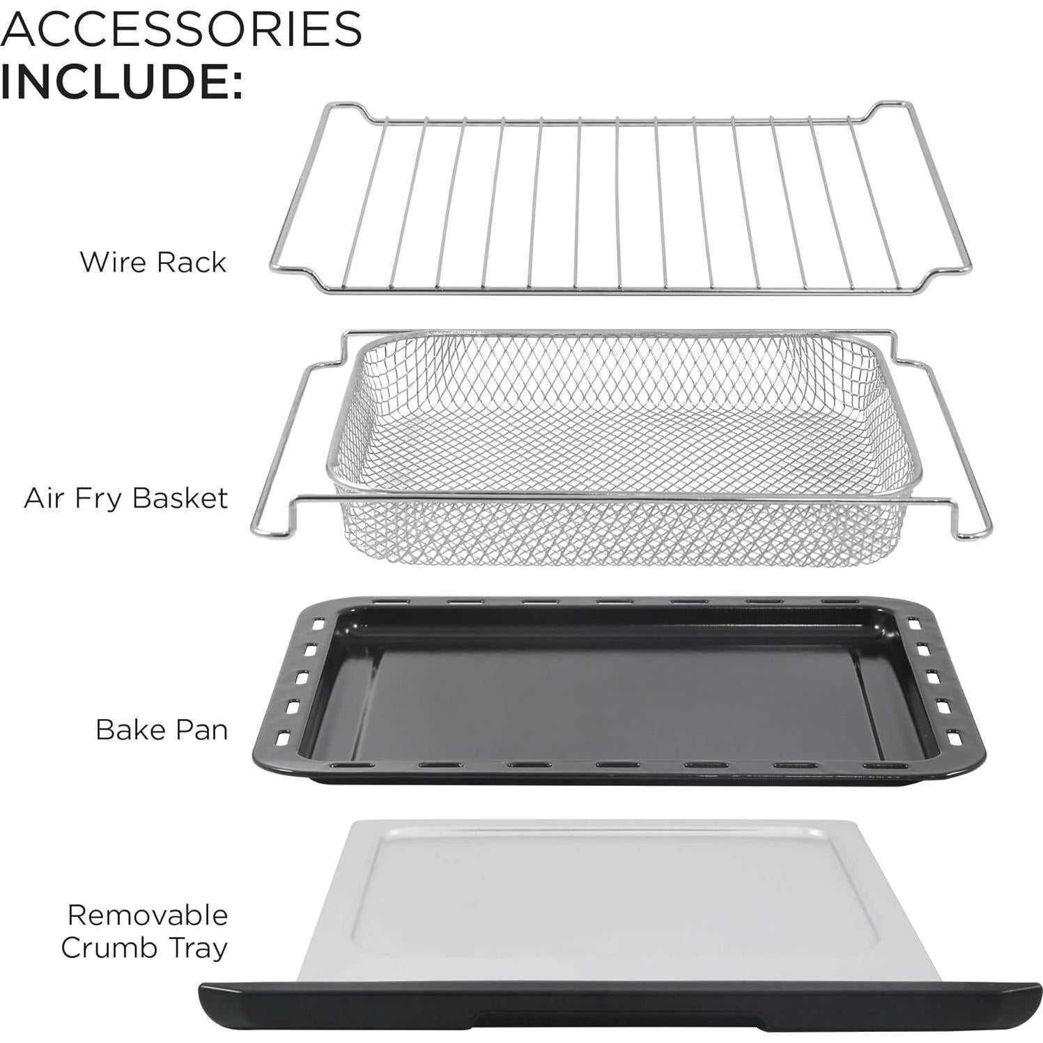 Horno de Aire Elite Gourmet EAF9100 25L 1640W Sin Aceite Negro